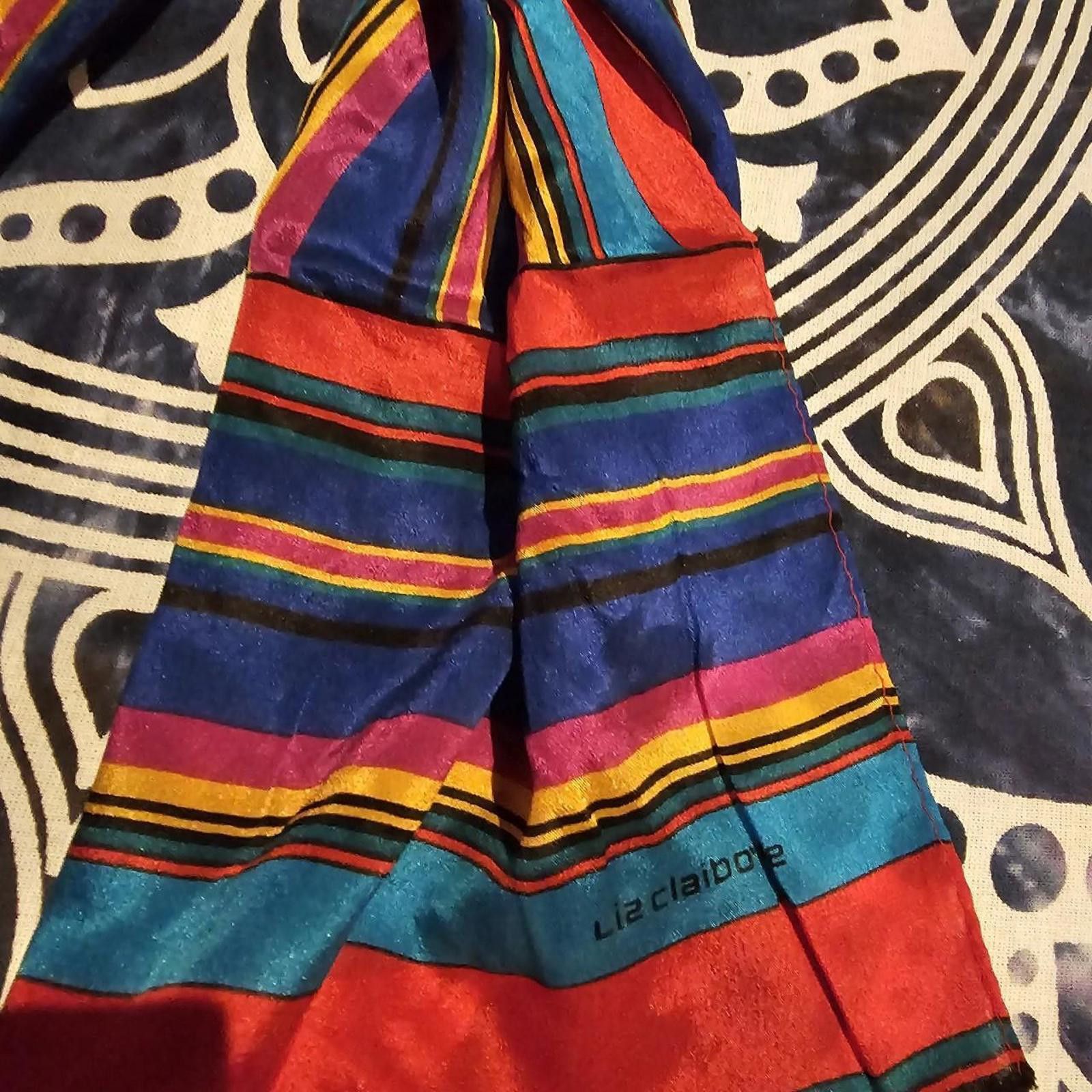 Designer Liz Claiborne Vintage Stripped Scarf Size ONE SIZE - 5 Thumbnail