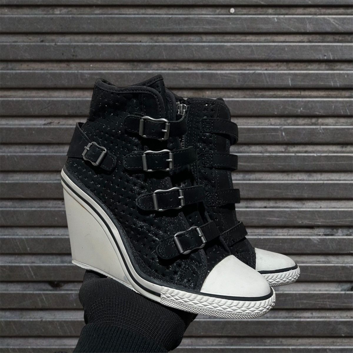Ash Wedge Glittery Suede Sneaker Isabel Marant Bekett Style
