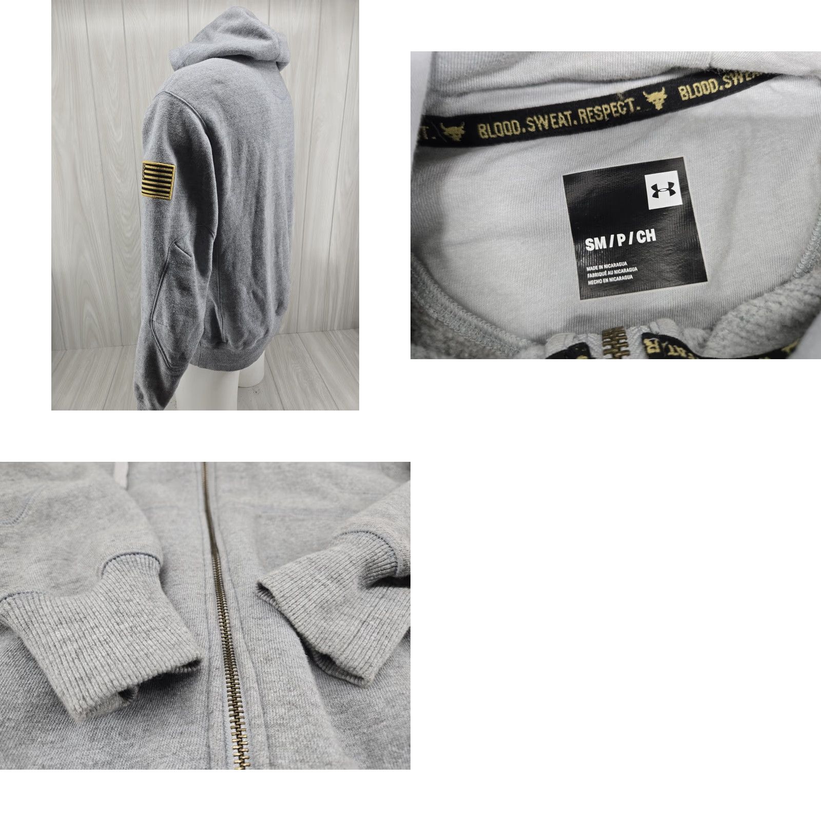 Under Armour VINTAGE Under Armour Project Rock Gray Full Zip Hoodie Men's Small Size US S / EU 44-46 / 1 - 9 Thumbnail