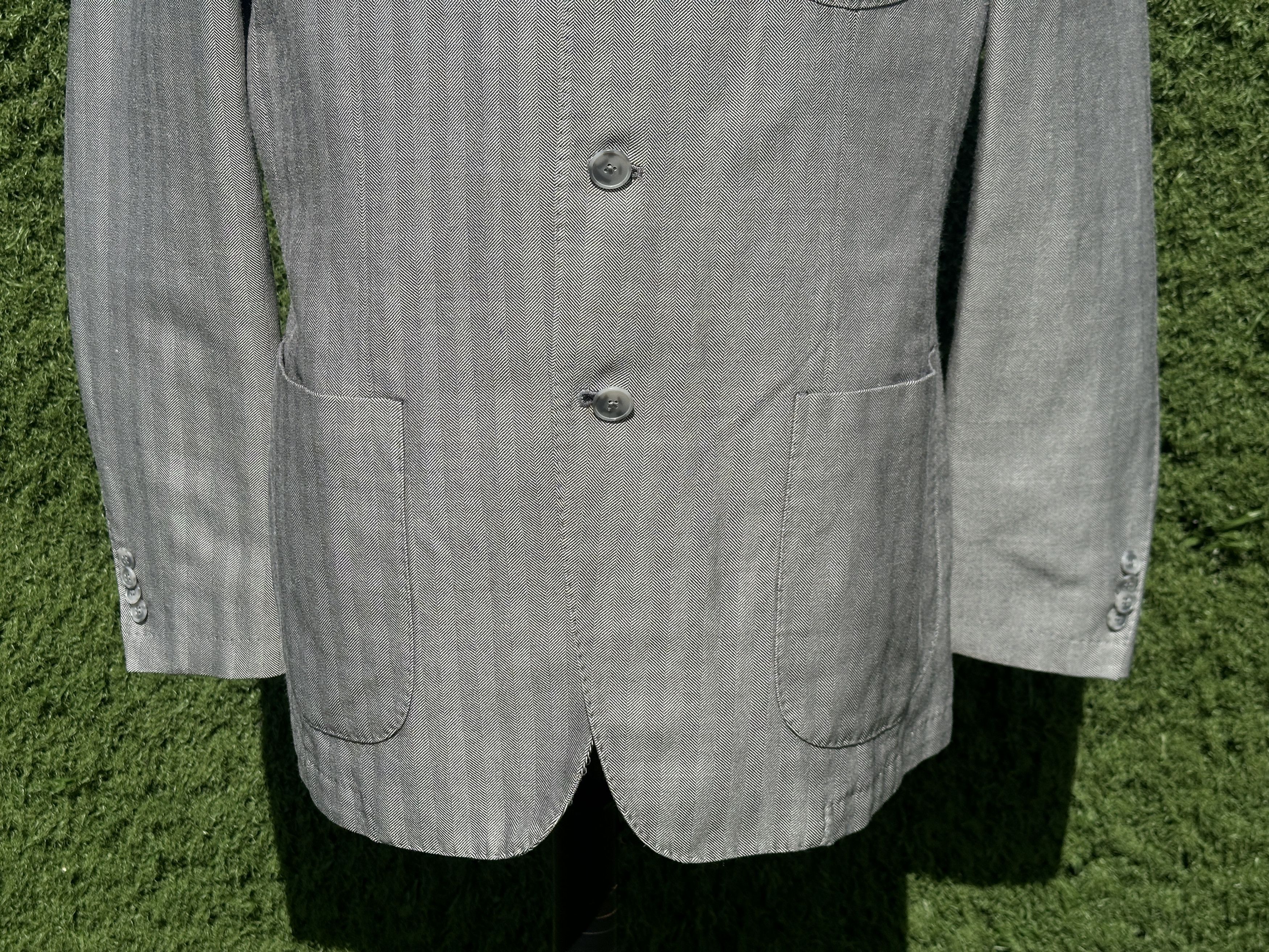 Isaia Isaia Napoli Suit Jacket 52 Gray Wool Linen Sport Coat 3B Size 52R - 9 Thumbnail