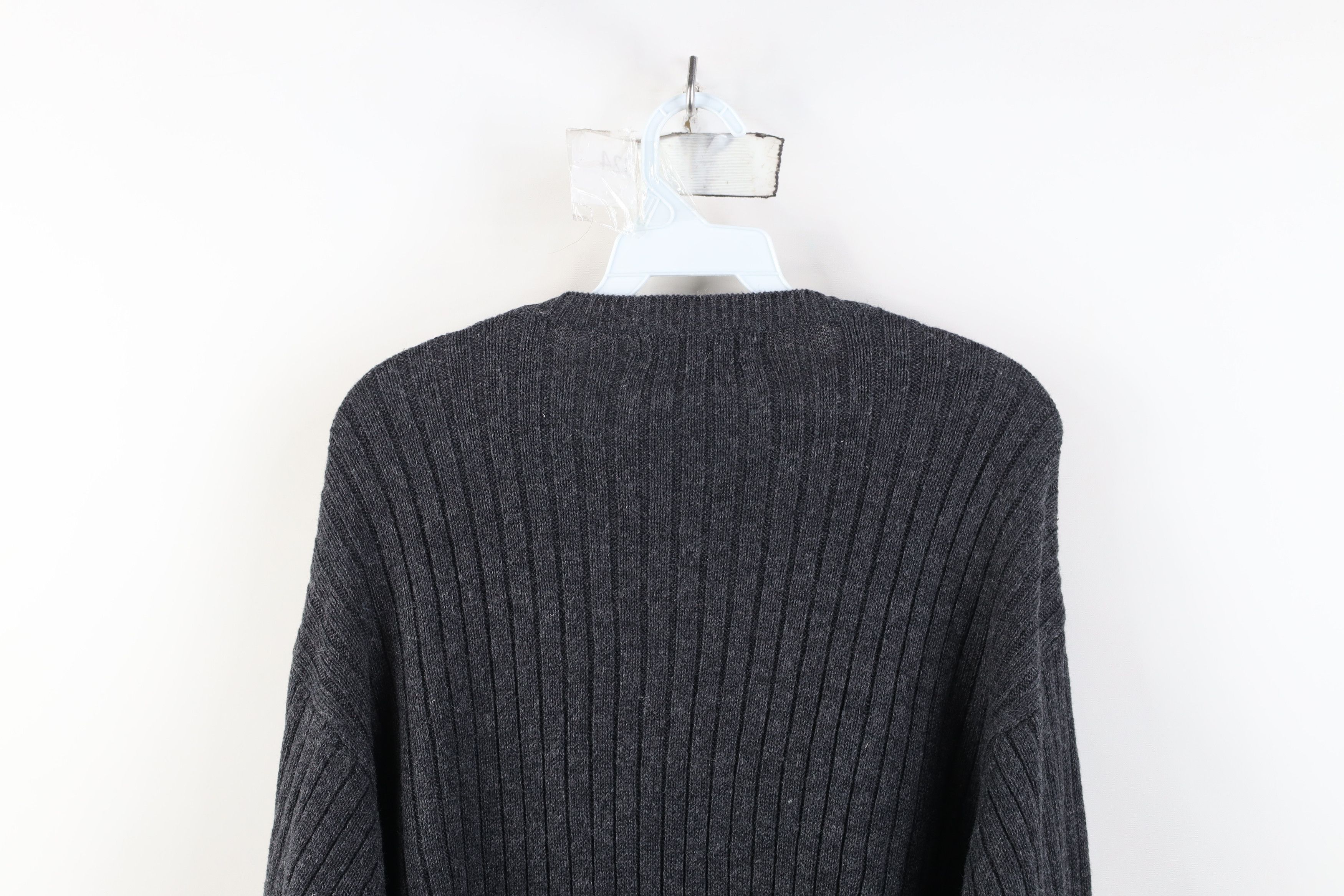 Vintage Vintage 90s Streetwear Blank Ribbed Knit Crewneck Sweater Size US L / EU 52-54 / 3 - 9 Thumbnail