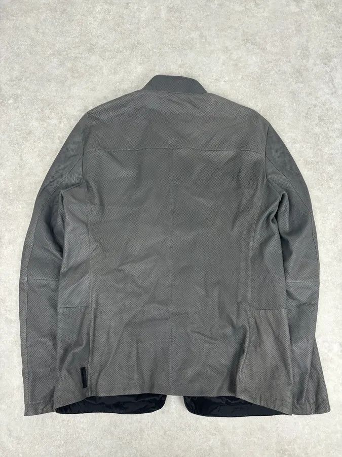 Emporio Armani AW2017 Emporio Armani Grey Leather Perforated Bomber Jacket Size US M / EU 48-50 / 2 - 5 Thumbnail