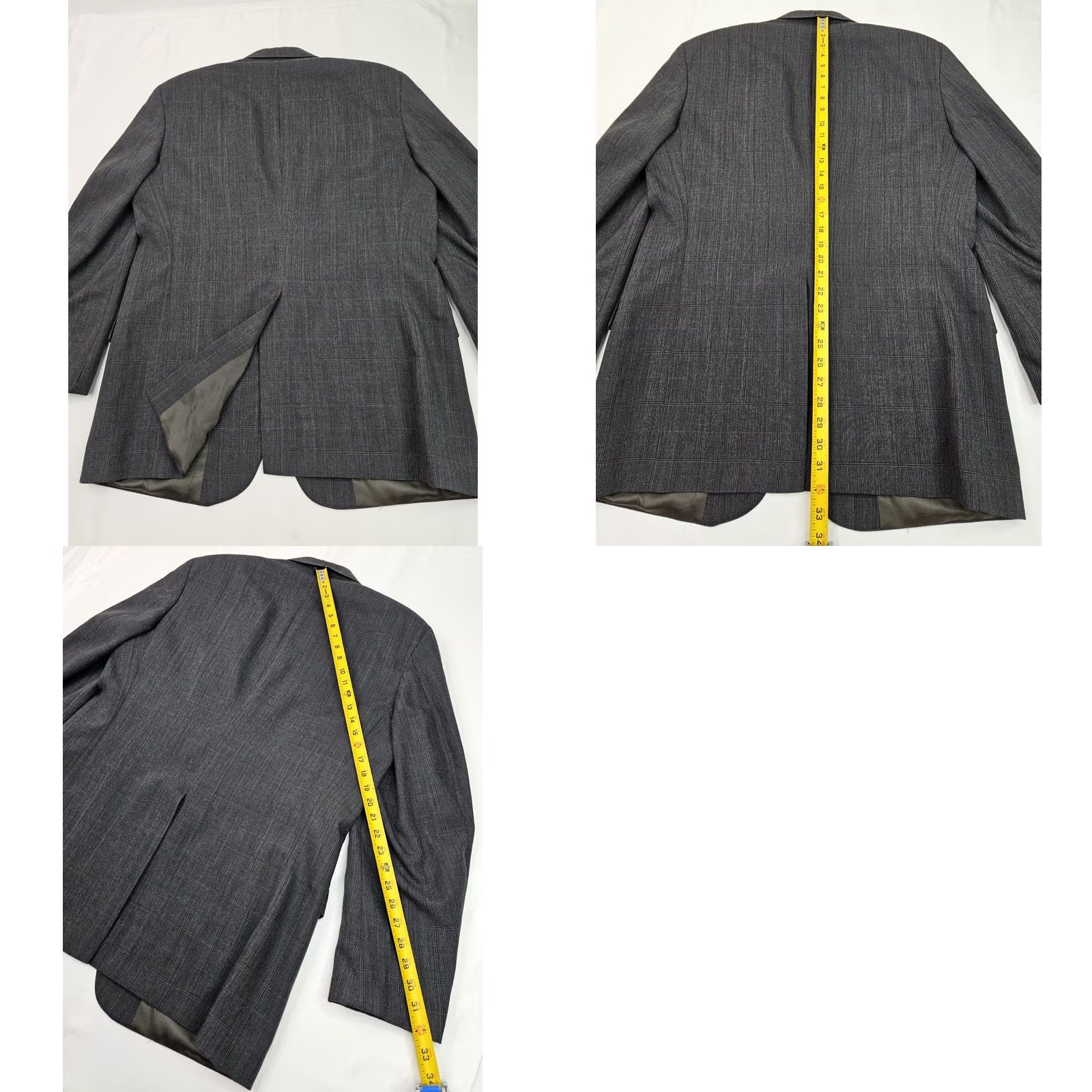 Vintage VINTAGE Sansabelt Wool Blazer Jacket Blazer Men 44 Regular Gray Windowpane Plaid Union Made EUC Sports Coat Blazer Mens Size 44R - 9 Thumbnail