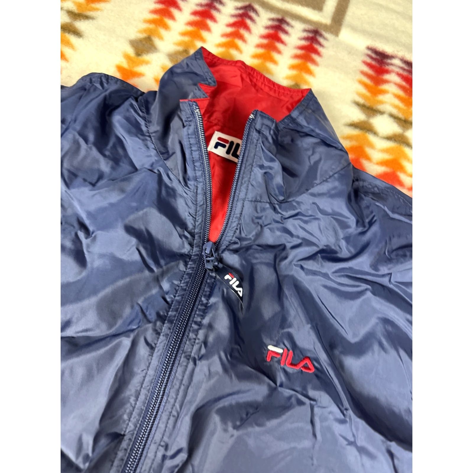 Fila VINTAGE Fila Windbreaker Jacket Mens L Blue Red White & Blue Size US L / EU 52-54 / 3 - 2 Thumbnail