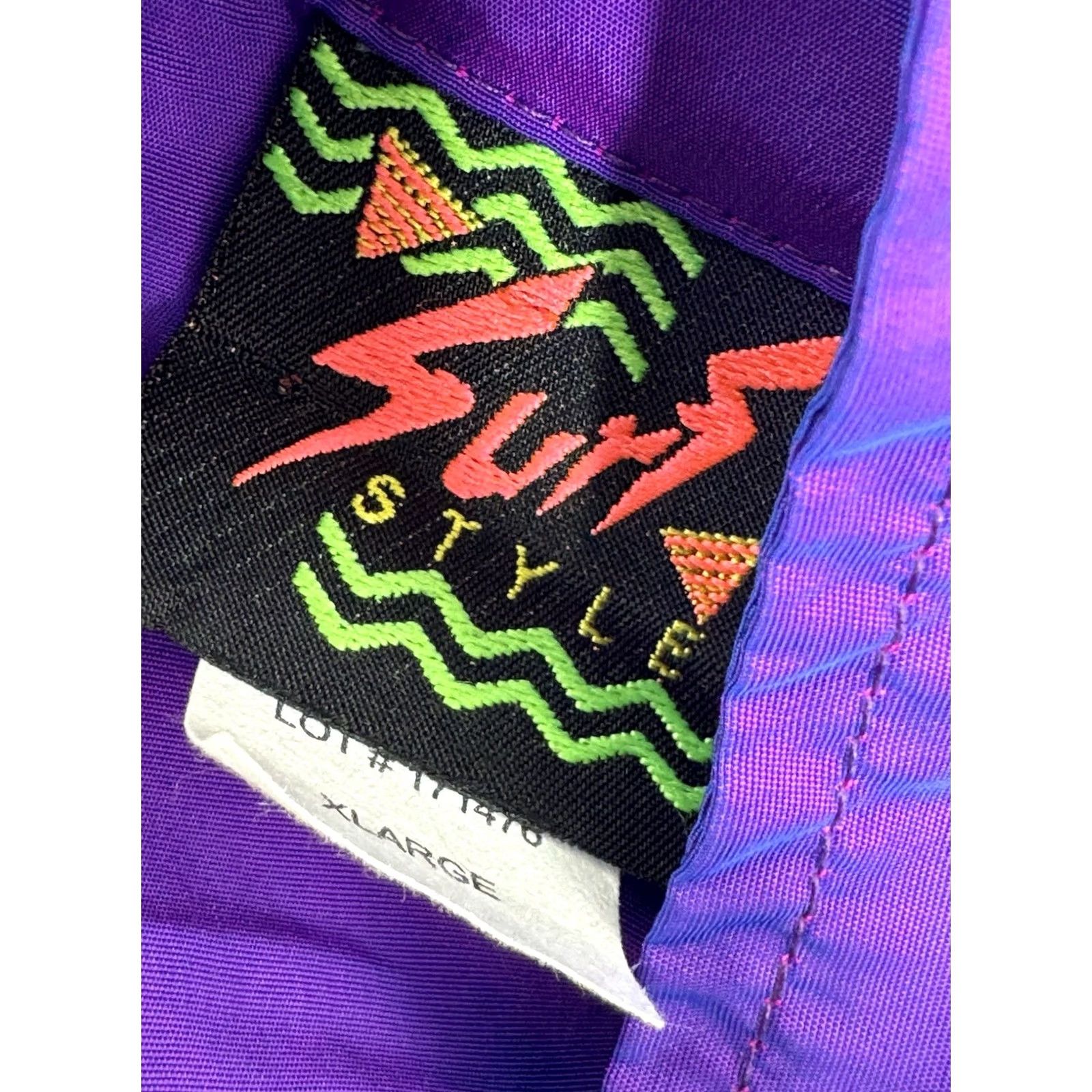Vintage SURF STYLE Interplanetary Jacket - Vintage Bomber XL Purple - Mens - Nylon Blend - Regular Fit Size US XL / EU 56 / 4 - 5 Thumbnail