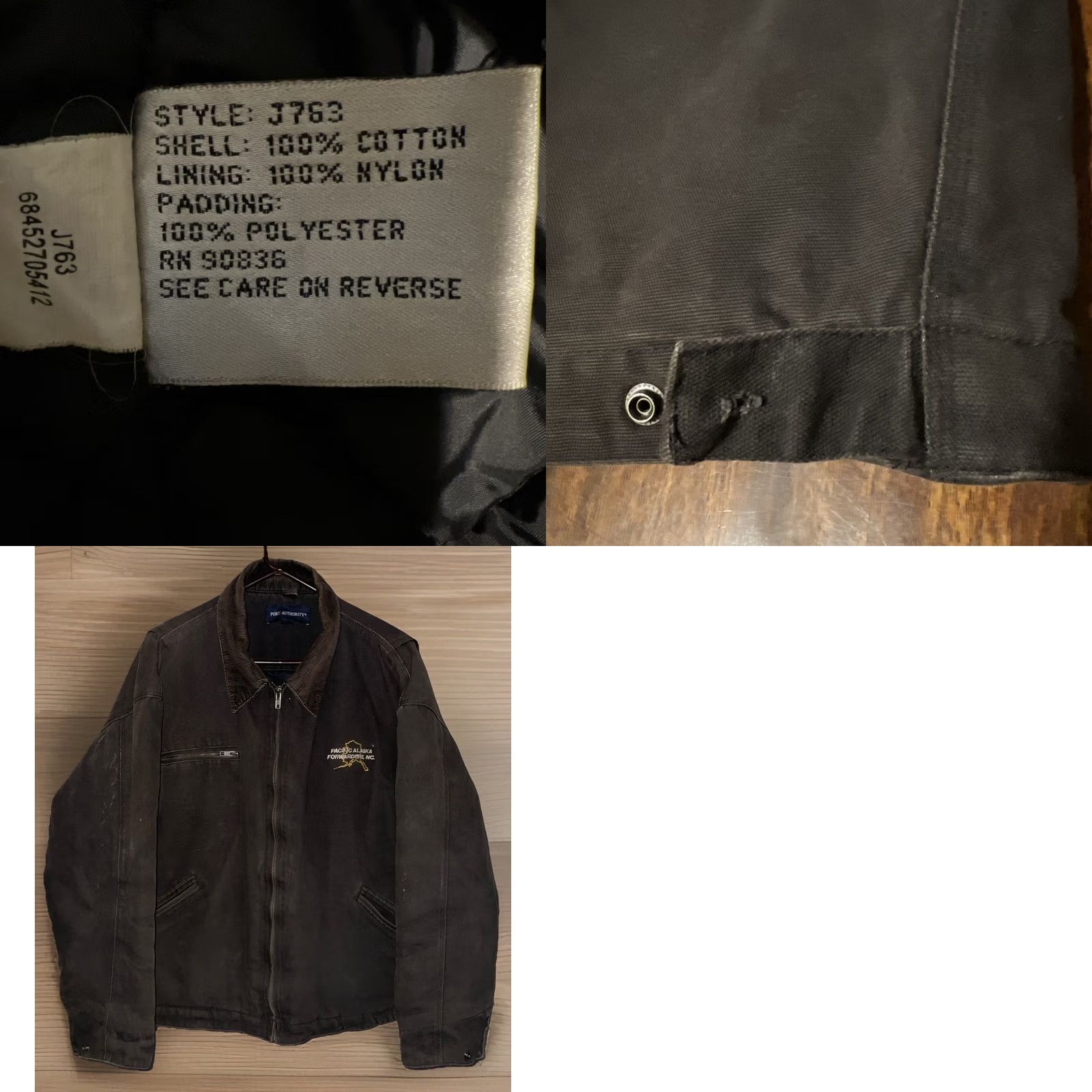 Port Authority VINTAGE Detroit Port Authority Canvas Quilted Jacket 3XL Men’s Black 90s Casual Mens Size US XXL / EU 58 / 5 - 8 Thumbnail