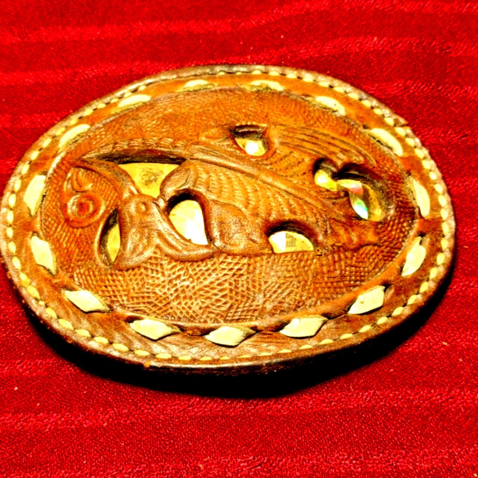 Vintage Absolutely gorgeous leather belt buckle Size ONE SIZE - 1 Thumbnail