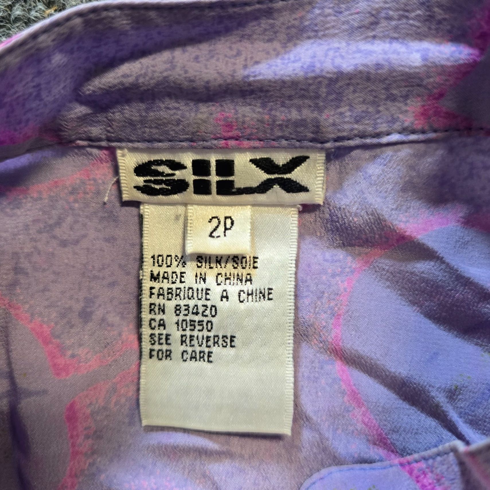Pinko Silx Top Blouse Womens Size 2 Petite Purple Floral Silk Watercolor Artsy Casual Size XS / US 0-2 / IT 36-38 - 5 Thumbnail