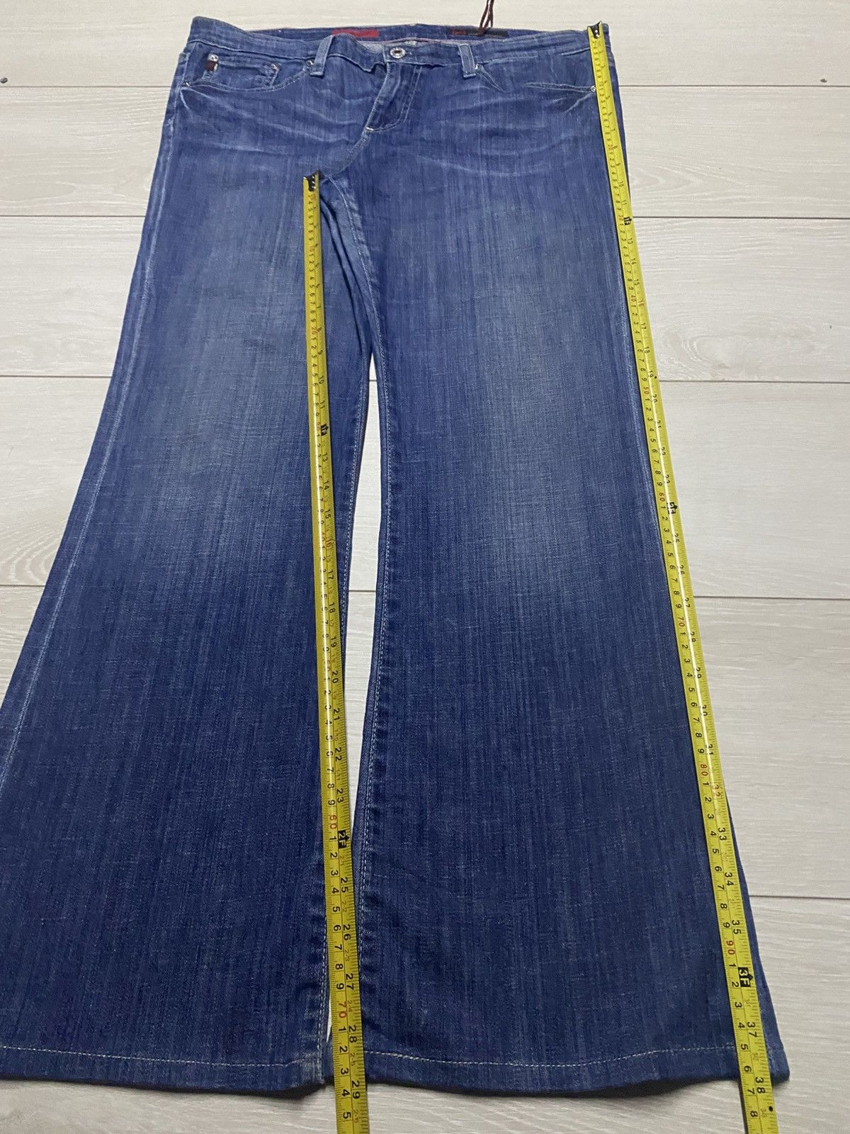 AG Adriano Goldschmied Vintage Adriano the Angle Blue Wash Flare Jeans Size US 35 - 14 Thumbnail