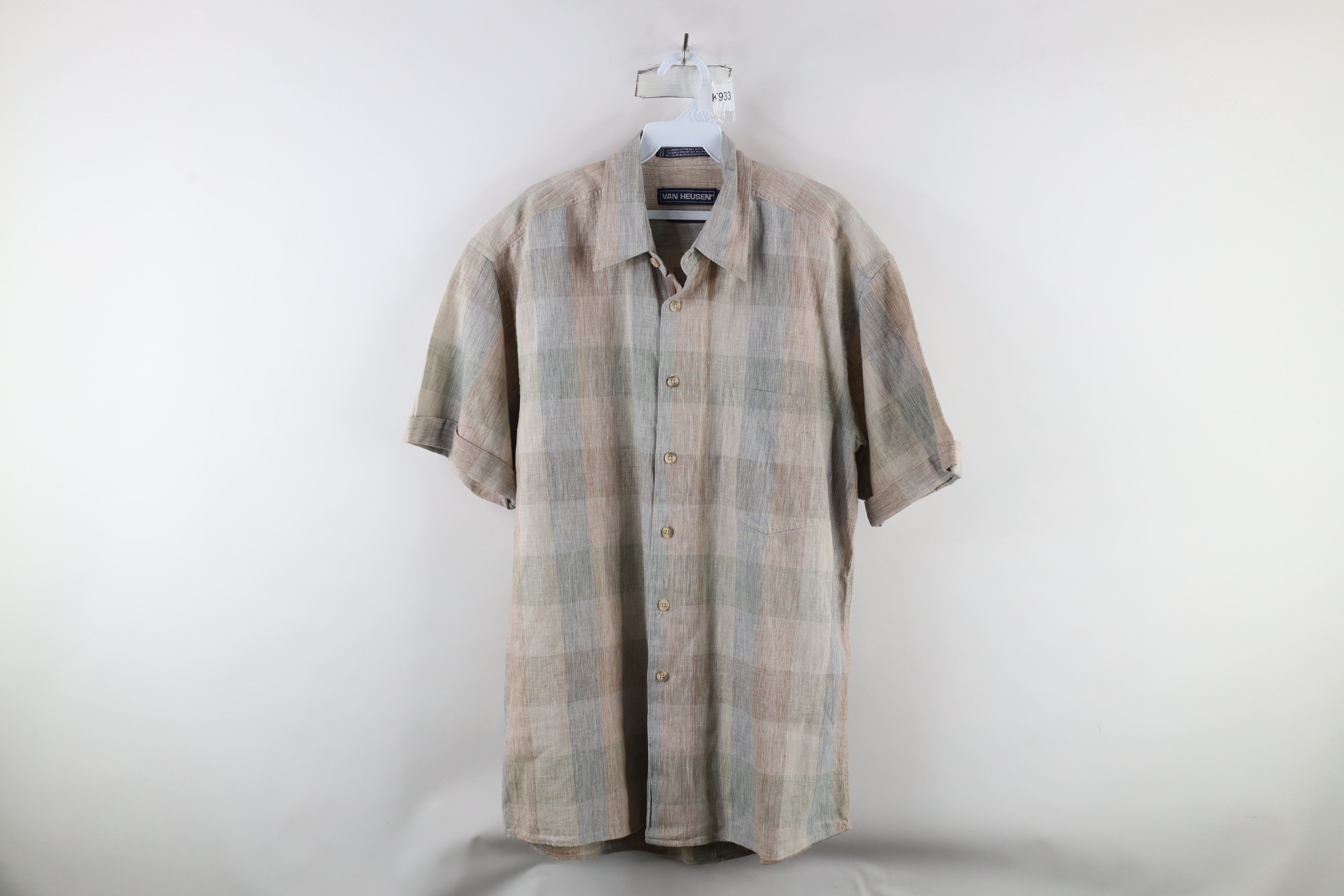 Vintage Vintage 90s Streetwear Pastel Linen Blend Button Down Shirt Size US M / EU 48-50 / 2 - 1 Thumbnail