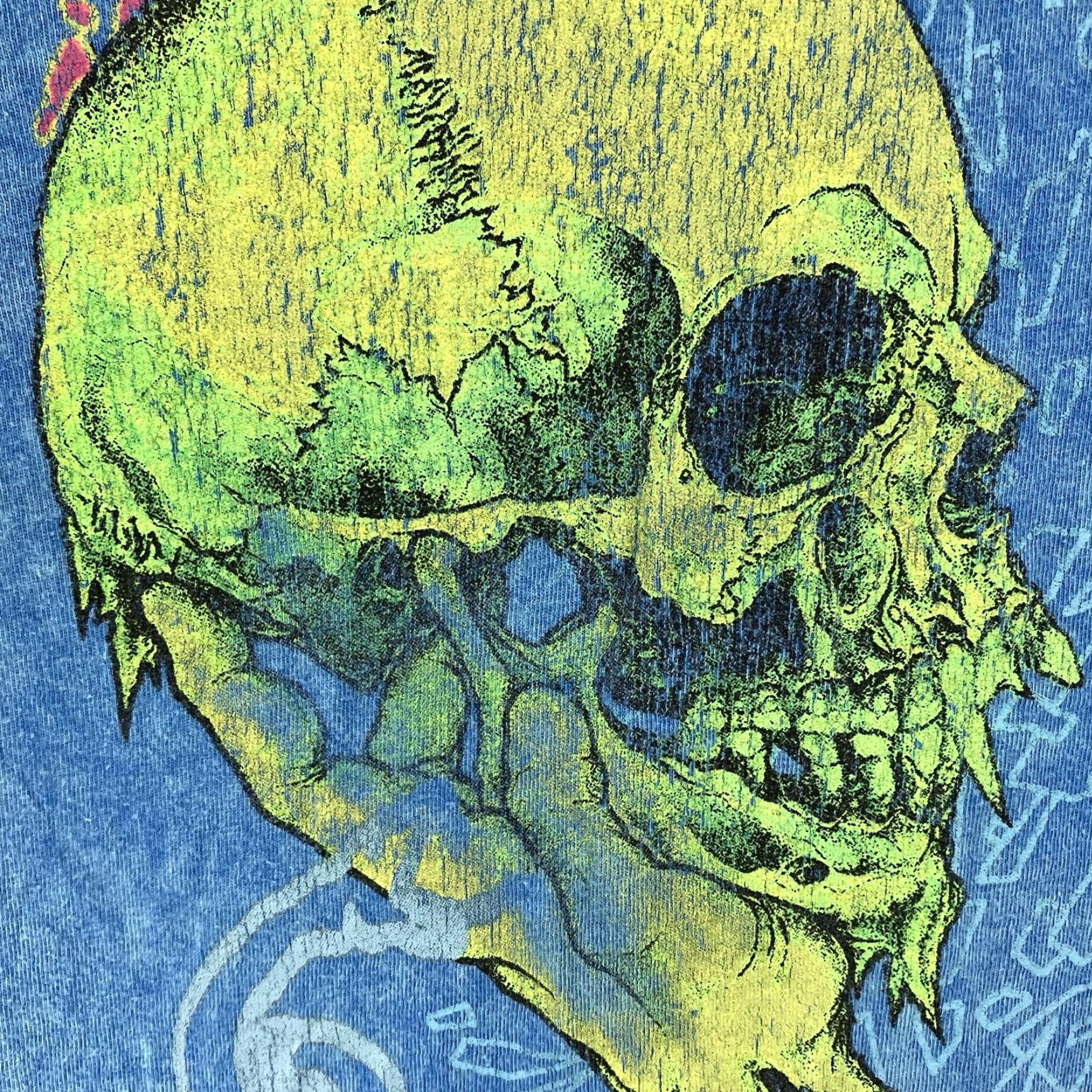 VIBE Metallica T-Shirt 2020s Unisex Short Sleeve Crew Neck Graphic Print Skull Beach Vibe Oversized Blue Small Size US S / EU 44-46 / 1 - 4 Thumbnail