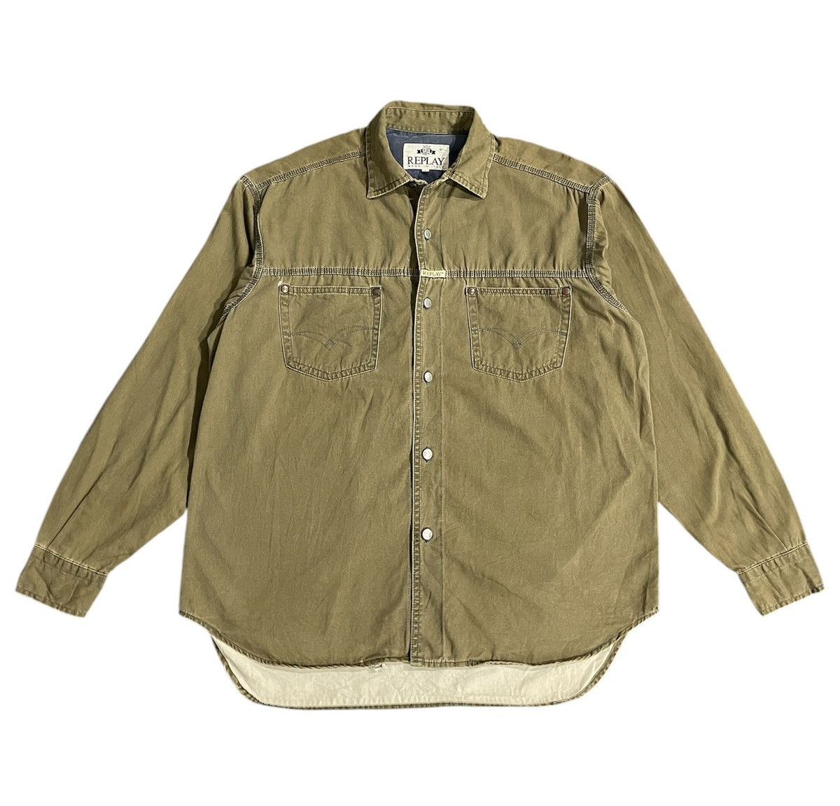 Replay × Vintage Vintage Replay Italy Longsleeve Button Shirt Size US XL / EU 56 / 4 - 1 Thumbnail