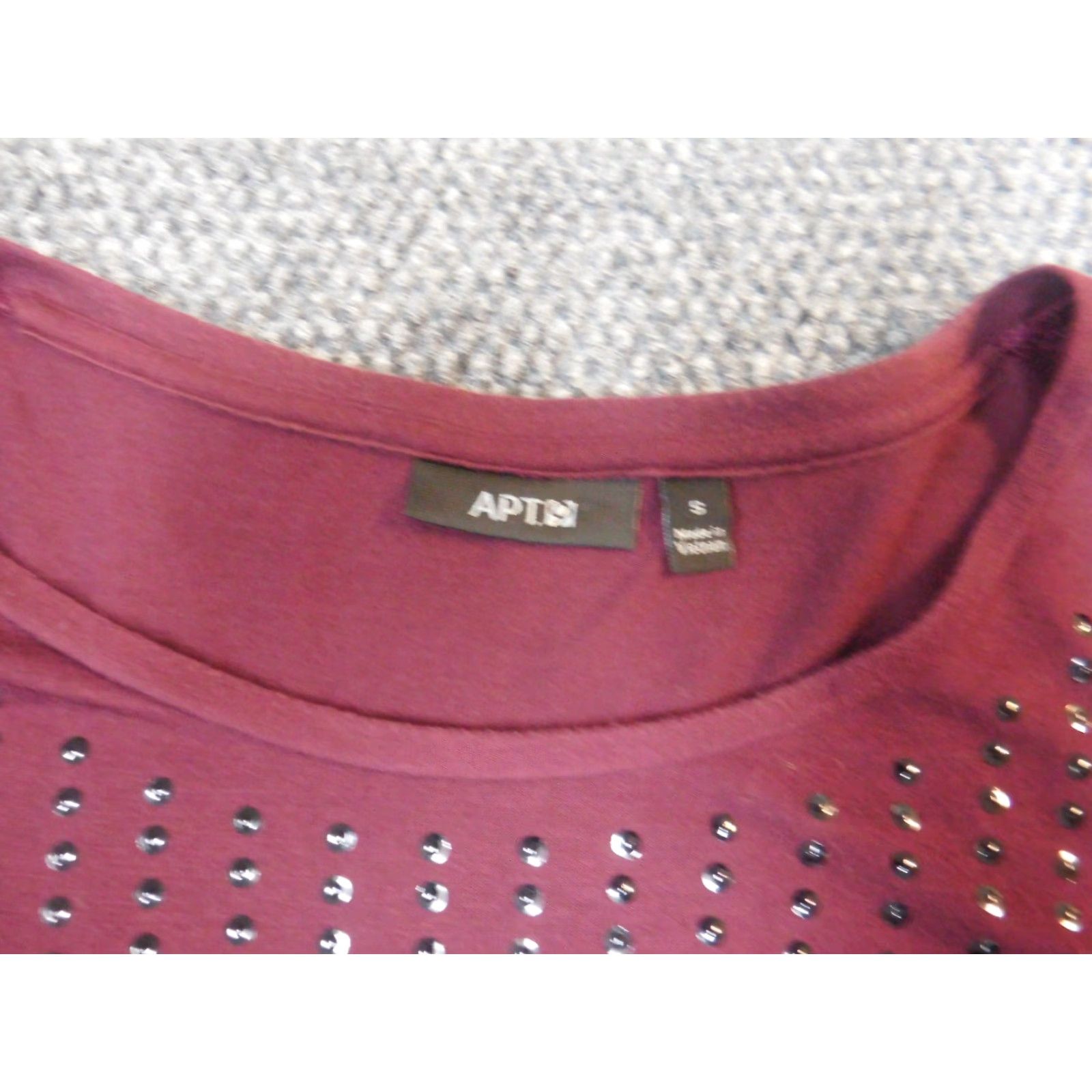 Apt. 9 Apt. 9 Blouse Women S Red Solid Crew Neck Long Sleeve Casual Breathable Regular Fit Size S / US 4 / IT 40 - 7 Thumbnail