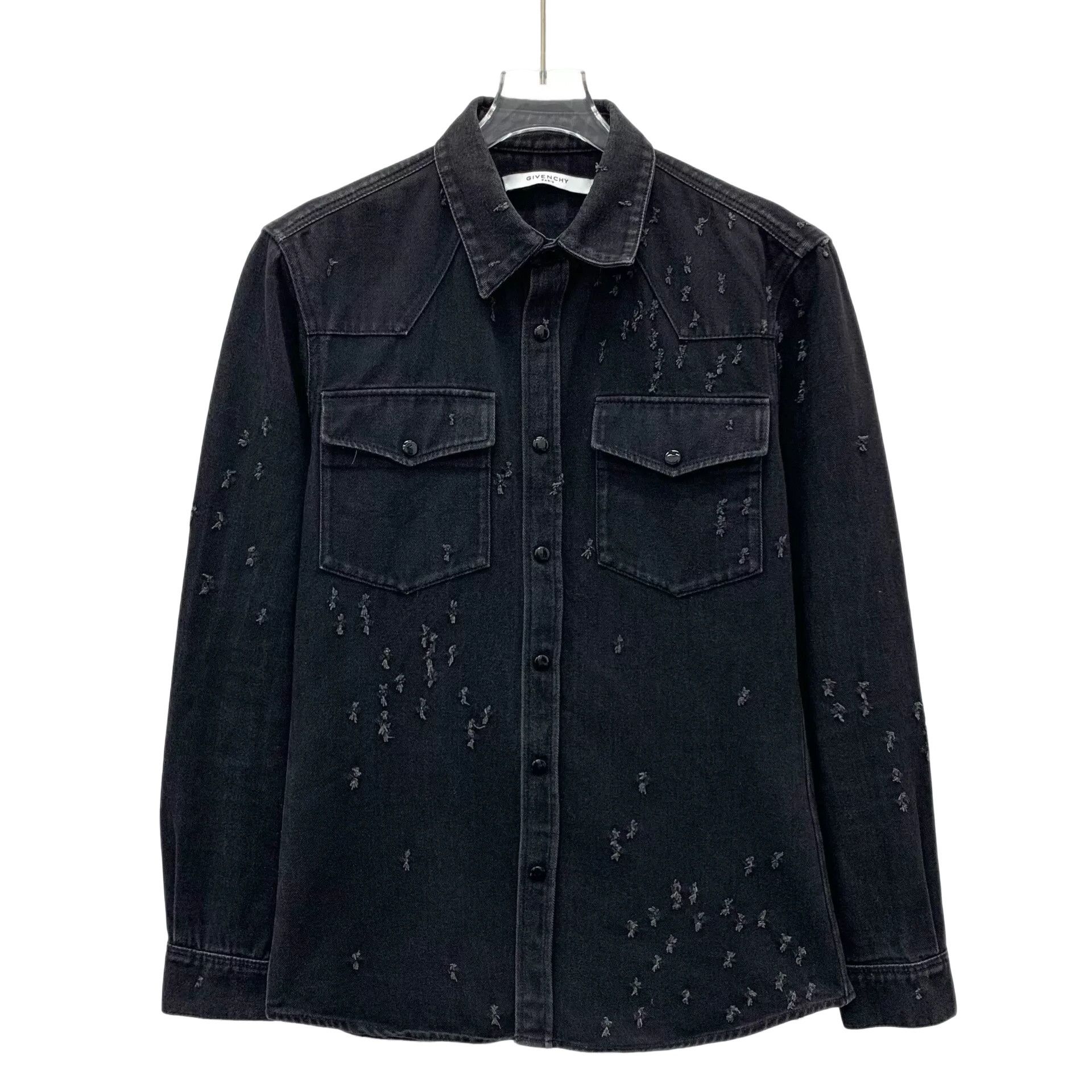 Givenchy Givenchy Distressed Denim Shirt XS Size US XS / EU 42 / 0 - 1 Thumbnail