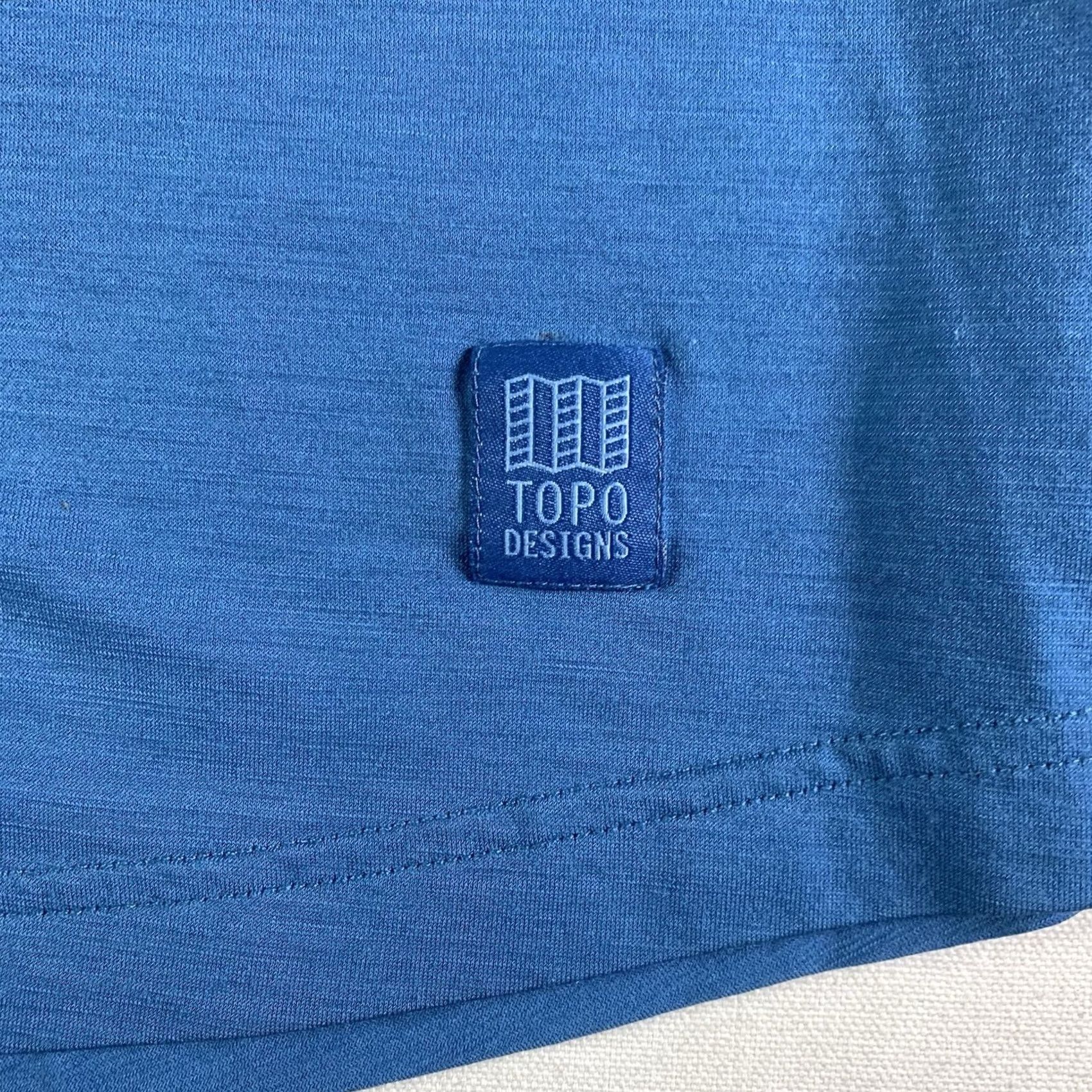 Topo Designs Topo Designs Long Sleeve Crew Neck Shirt Mens XL Blue wool blend (has holes) Size US XL / EU 56 / 4 - 3 Thumbnail