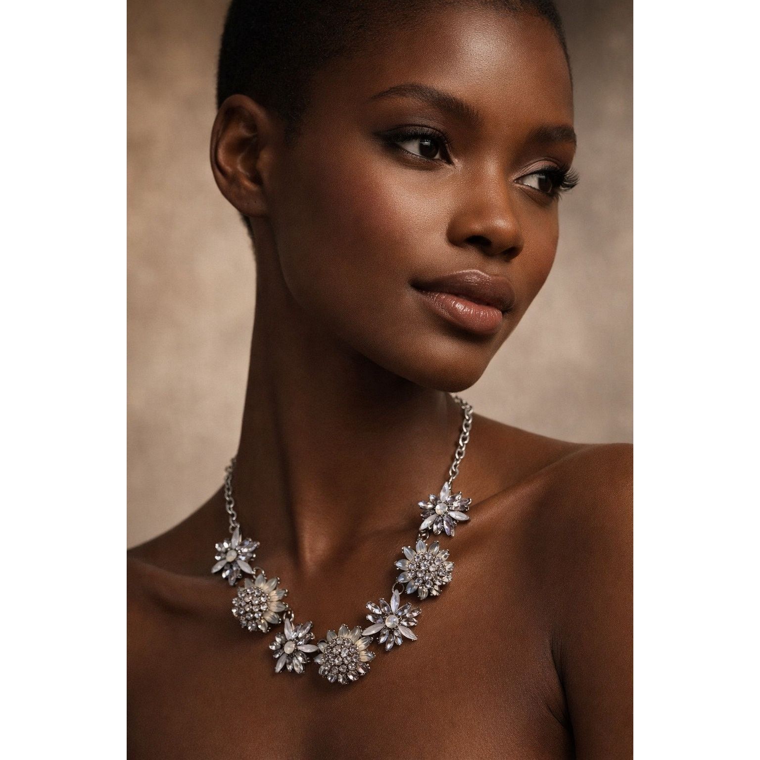Other NWOT Chicos Rhinestone Statement Necklace 23” Silver Tone Size ONE SIZE - 1 Thumbnail