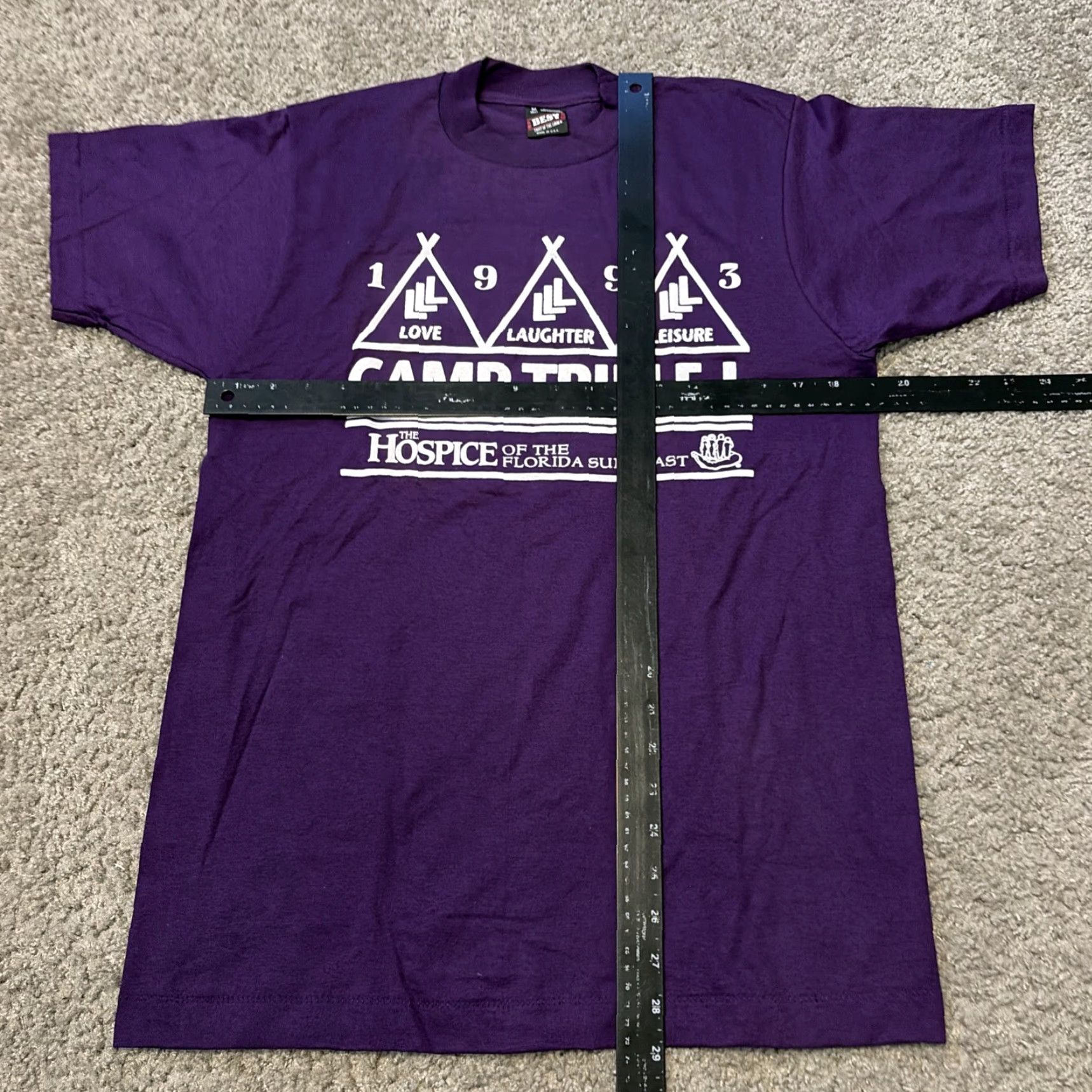 Fruit Of The Loom VINTAGE 1993 Camp Triple L BSOA Boy Scouts Florida Purple T-Shirt M Adult Mens Size US M / EU 48-50 / 2 - 5 Thumbnail