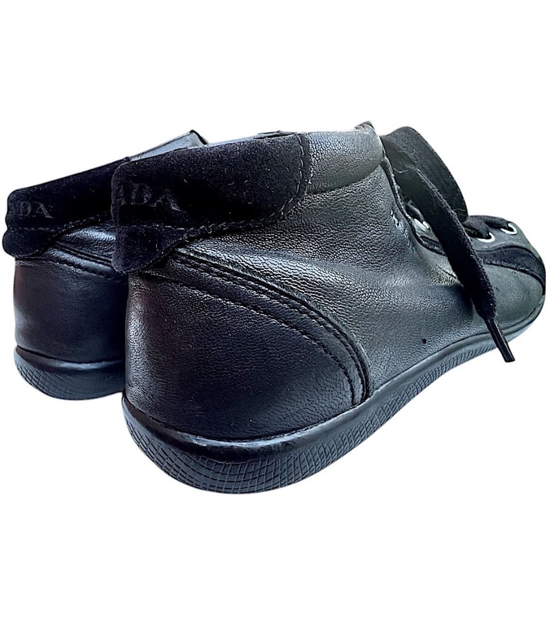 Prada Prada Men's Hightop Black Leather & Suede Sneakers Size 7 Size US 7 / EU 40 - 13 Thumbnail