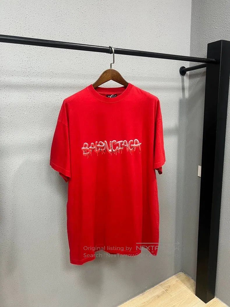 Balenciaga Balenciaga Red Jelly Logo Short Sleeve. Size US XS / EU 42 / 0 - 1 Thumbnail