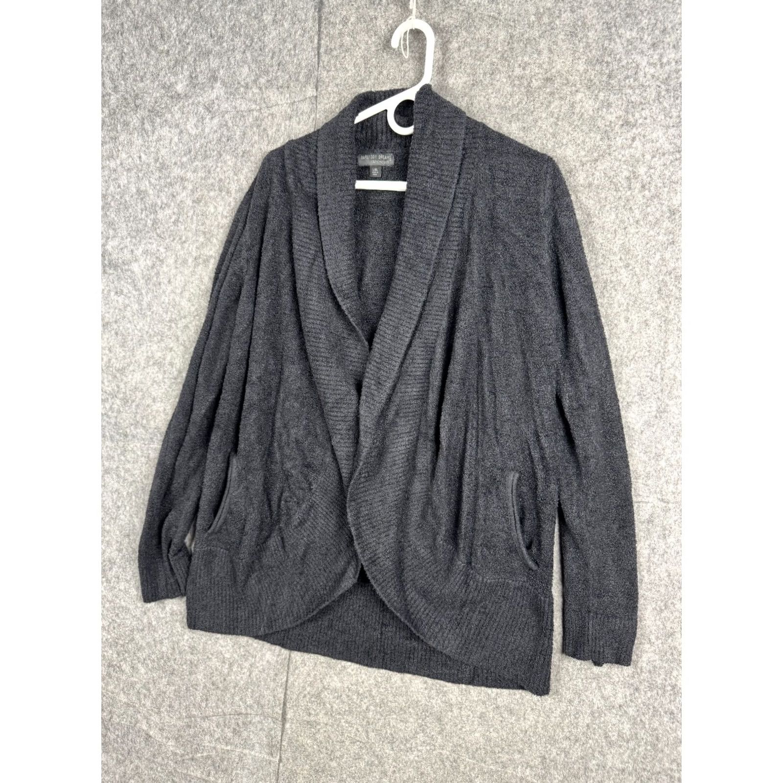 Vintage Barefoot Dreams Cozychic Lite Cardigan Sweater Women's L/XL Gray Charcoal Size XL / US 12-14 / IT 48-50 - 2 Thumbnail