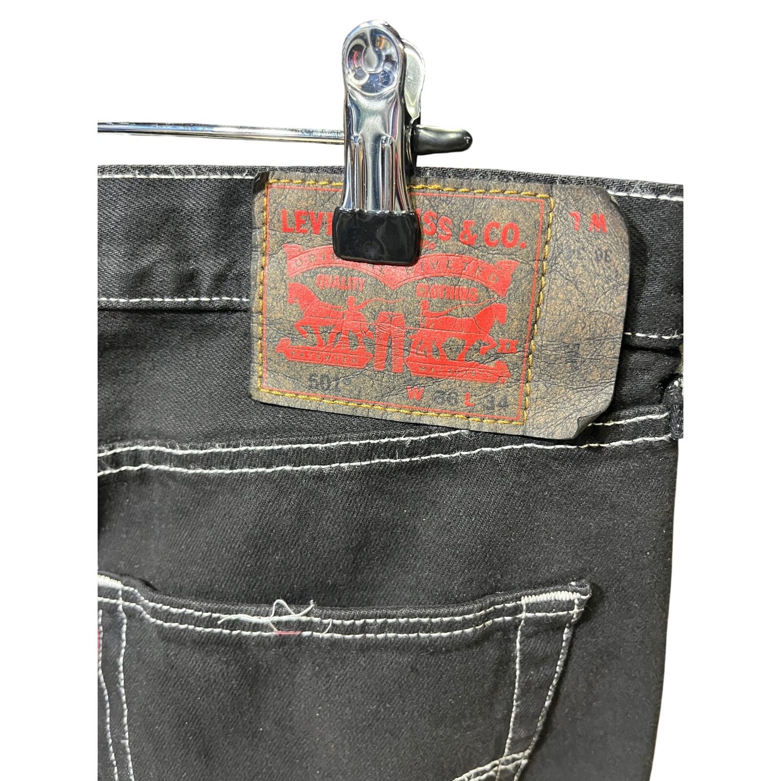 Levi's Custom Levi's 501s Dyed Black 36x34 Size US 36 / EU 52 - 3 Thumbnail