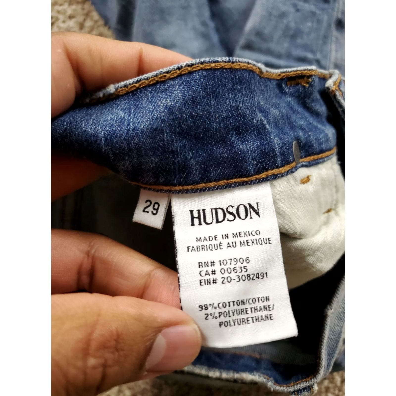 Hudson Hudson Jeans 29 Mens Slim Skinny Distressed Medium Wash Denim 5-Pocket Logo Cotton Blend Regular Inseam 32 Pants Size US 29 - 5 Thumbnail