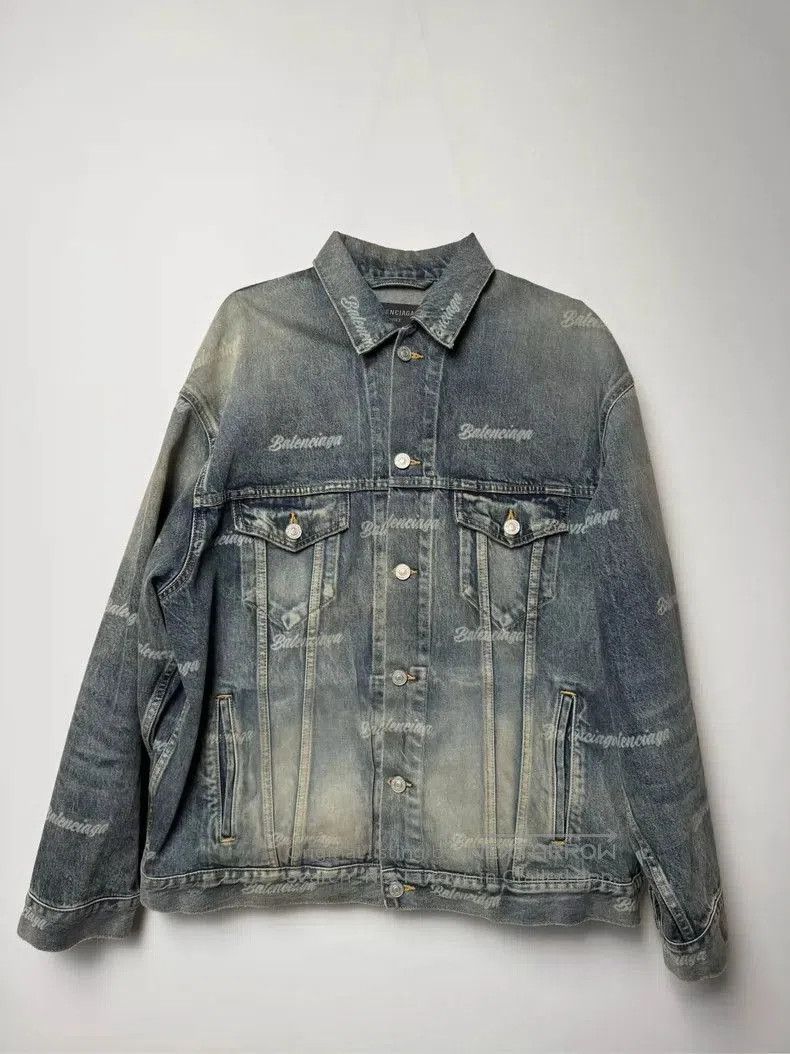 Balenciaga Balenciaga Logo Print Denim Jacket. Size US XS / EU 42 / 0 - 1 Thumbnail