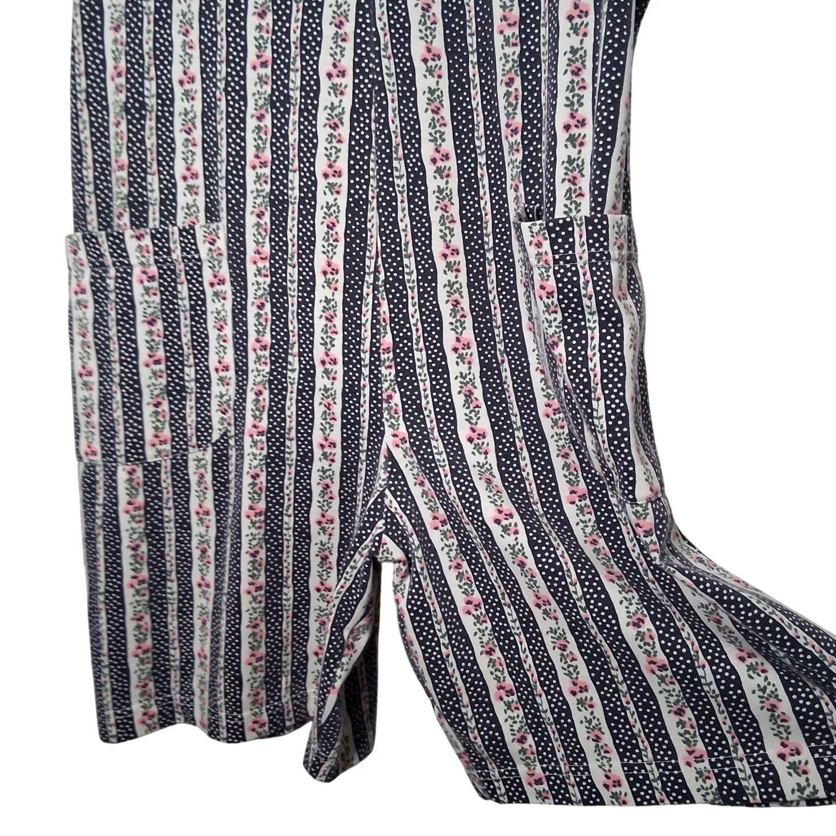 Vintage VINTAGE Paris Sport Club Romper Blue S Polka Dot Striped Pink Floral 1990s Size 28" / US 6 / IT 42 - 6 Thumbnail