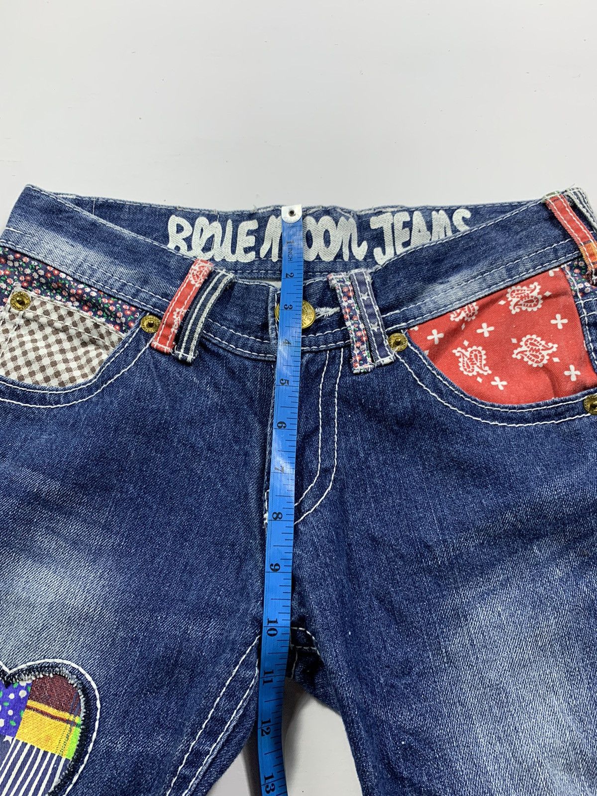 If Six Was Nine Blue Moon Blue Denim Patch Kurt Cobain Style Size US 28 / EU 44 - 7 Thumbnail