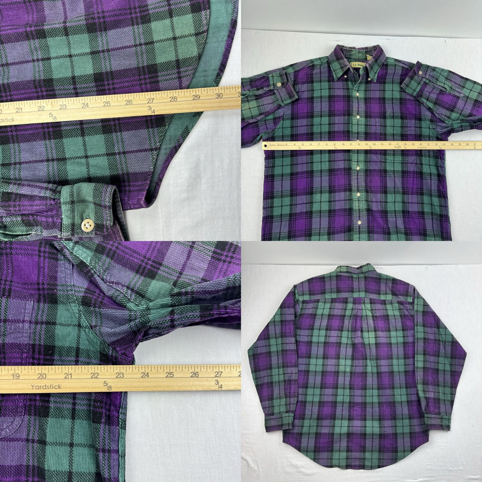 Vintage VINTAGE L.L.Bean Corduroy Button-Up Shirt Mens Adult Medium Plaid Green 90s Outdoor Classic Size US M / EU 48-50 / 2 - 8 Thumbnail
