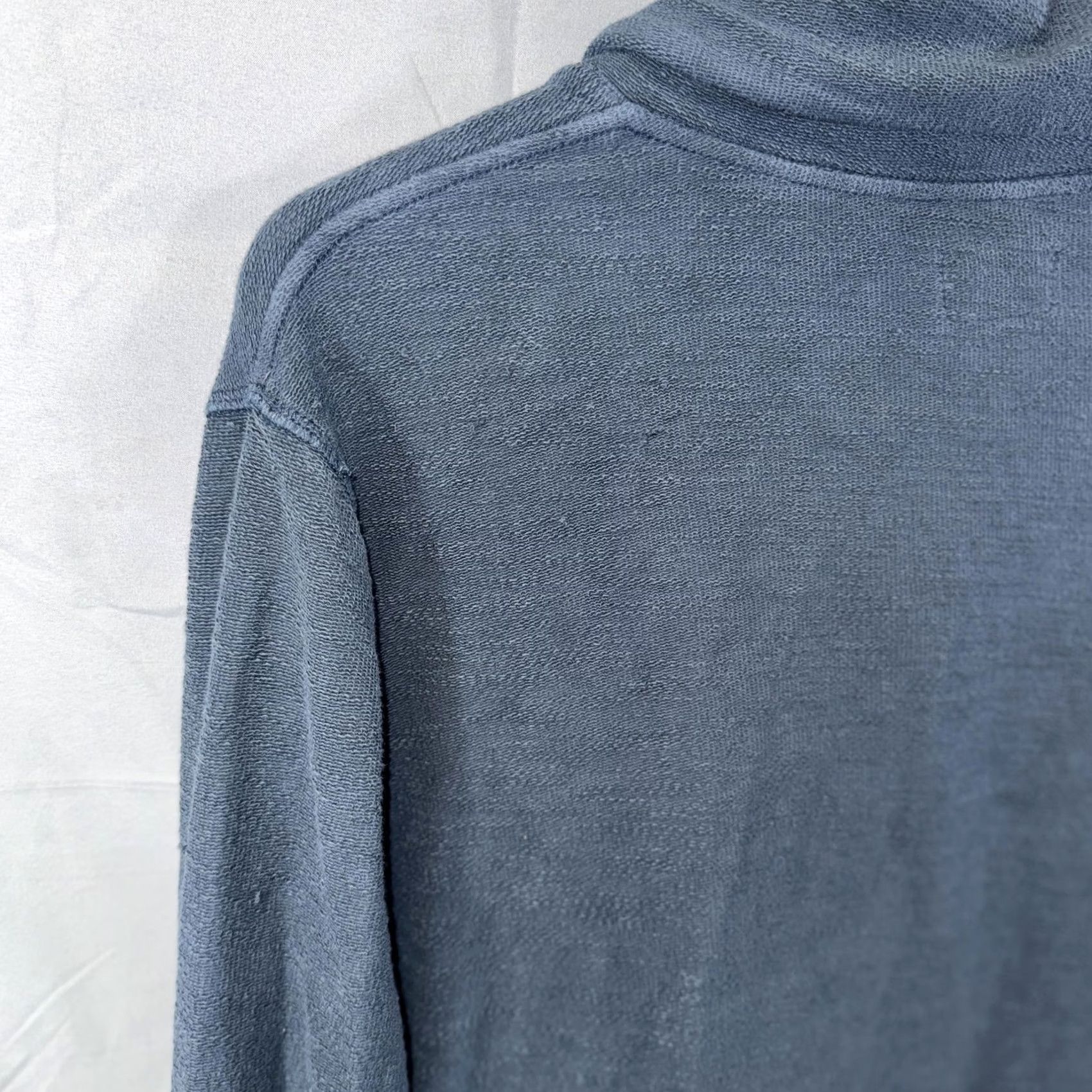 Marine Layer Marine Layer Sweater Women’s Medium Blue Shawl Collar Waffle Knit Pullover Size M / US 6-8 / IT 42-44 - 3 Thumbnail