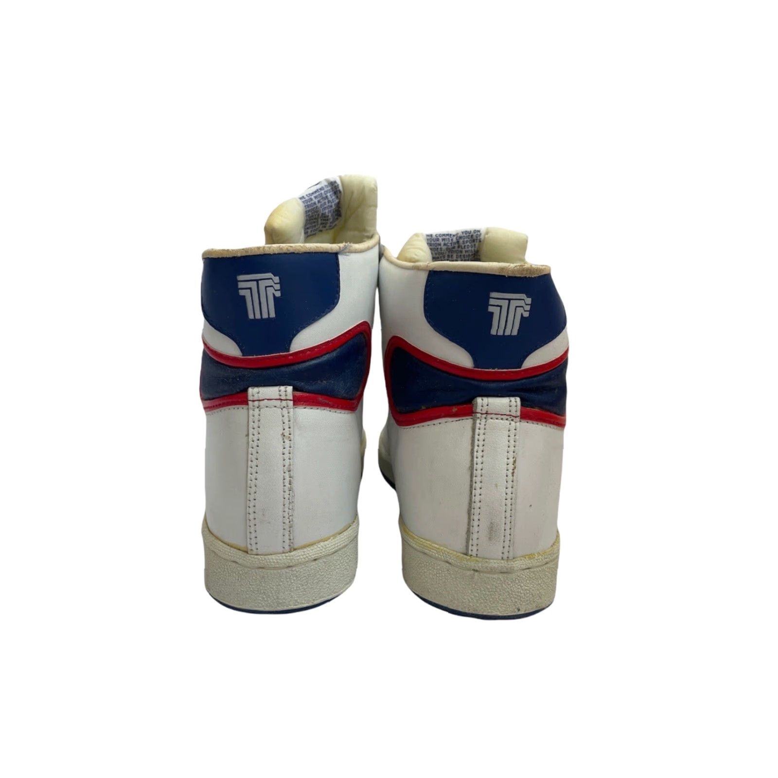 Vintage VINTAGE Trion High Top Basketball Shoes Sneakers Mens 8 Deadstock NIB 80s White Leather Upper Blue Detail Sneakers Mens Size US M / EU 48-50 / 2 - 6 Thumbnail