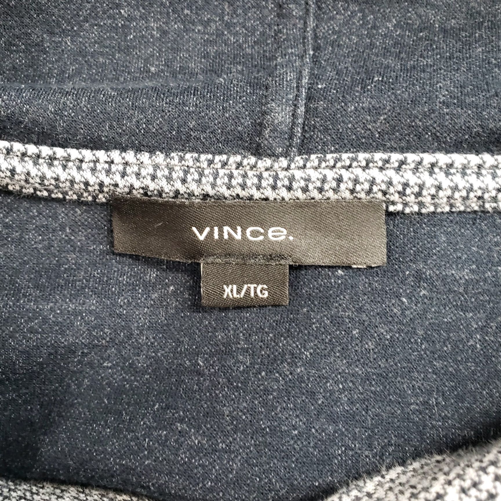 Vince Vince Mens Jacquard Hoodie Sz XL Gray Long Sleeve Cotton Blend pattern Solid Pullover Adult XL Mens Size US XL / EU 56 / 4 - 5 Thumbnail