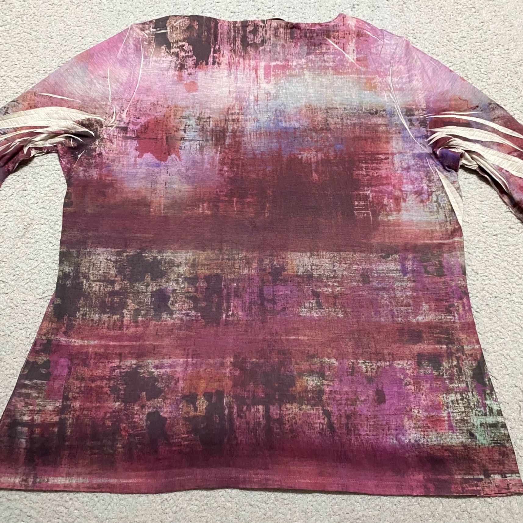 Coldwater Creek Coldwater Creek Womens Blouse Shirt Multicolor Geometric Long Sleeve Round Neck L Adult Womens Size L / US 10 / IT 46 - 2 Thumbnail