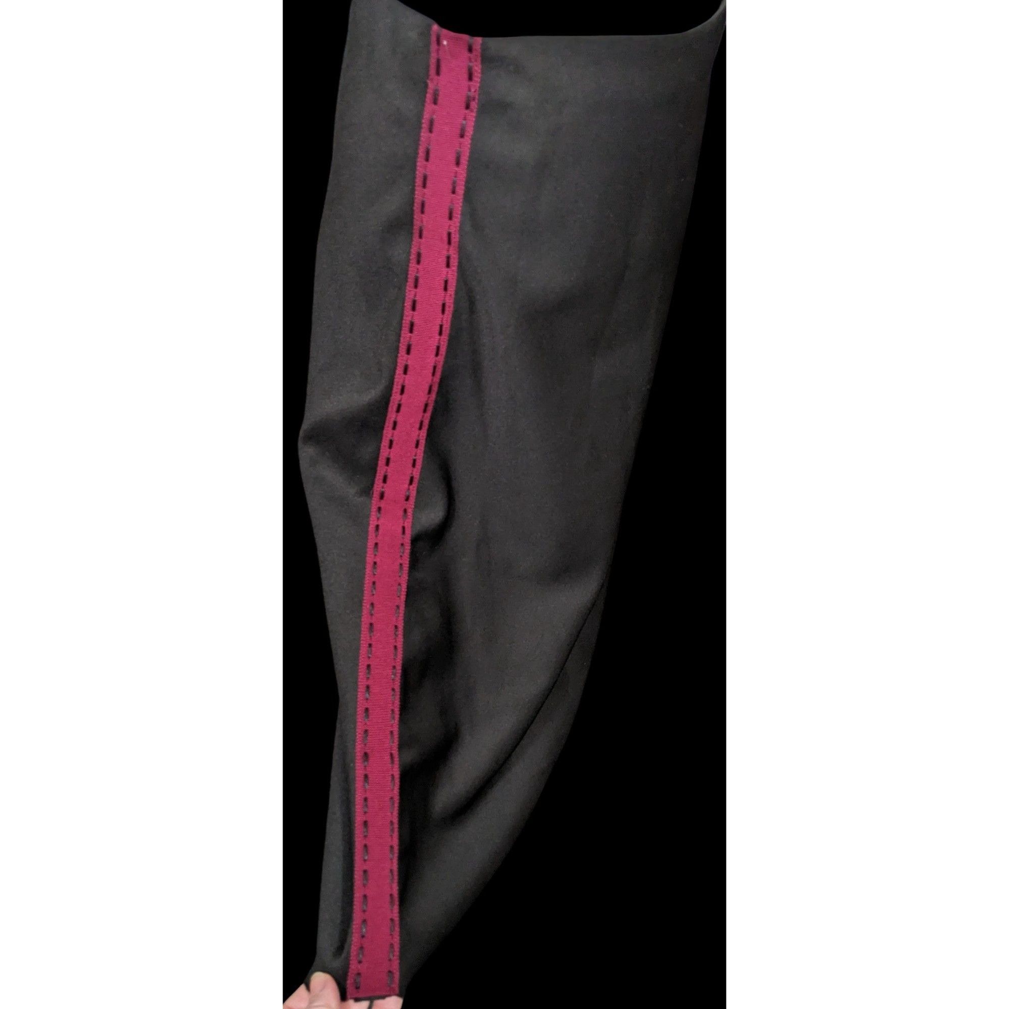 Other Gothic Burgundy Accent Stripe Midi Skirt by Pianura Studio R Size 30" / US 8 / IT 44 - 3 Thumbnail