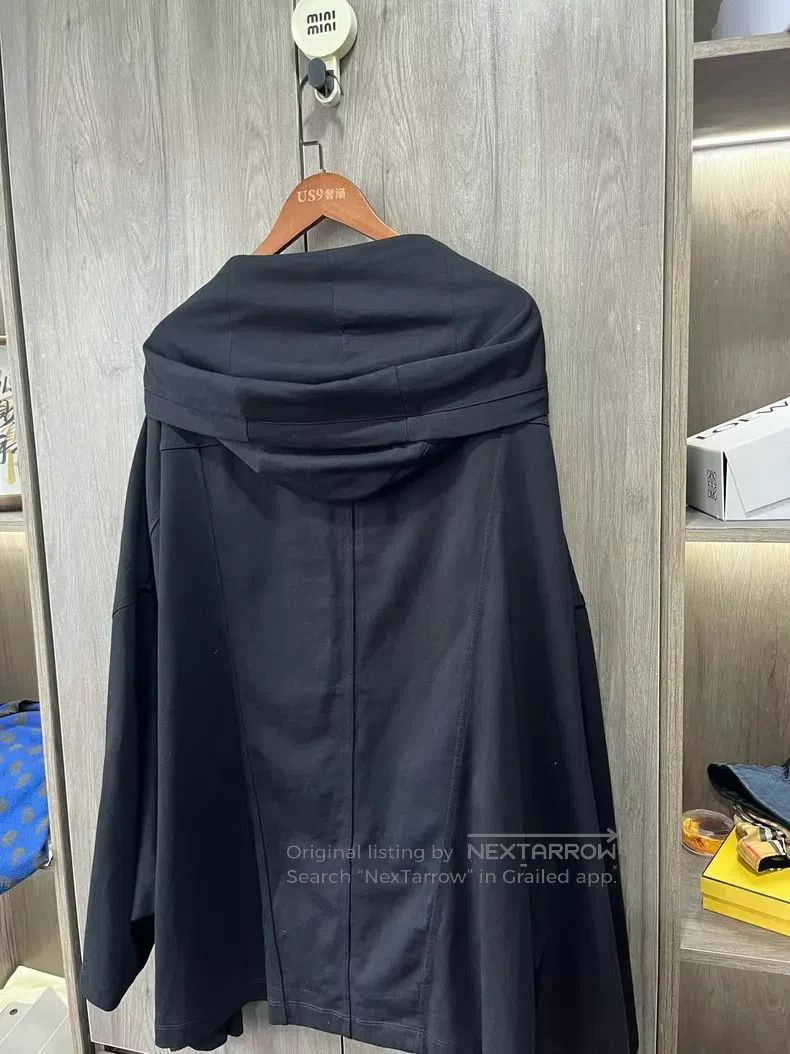 Rick Owens Rick Owens Pure Black Bat Sleeve Oversized Zip Sweatshirt Size US M / EU 48-50 / 2 - 5 Thumbnail