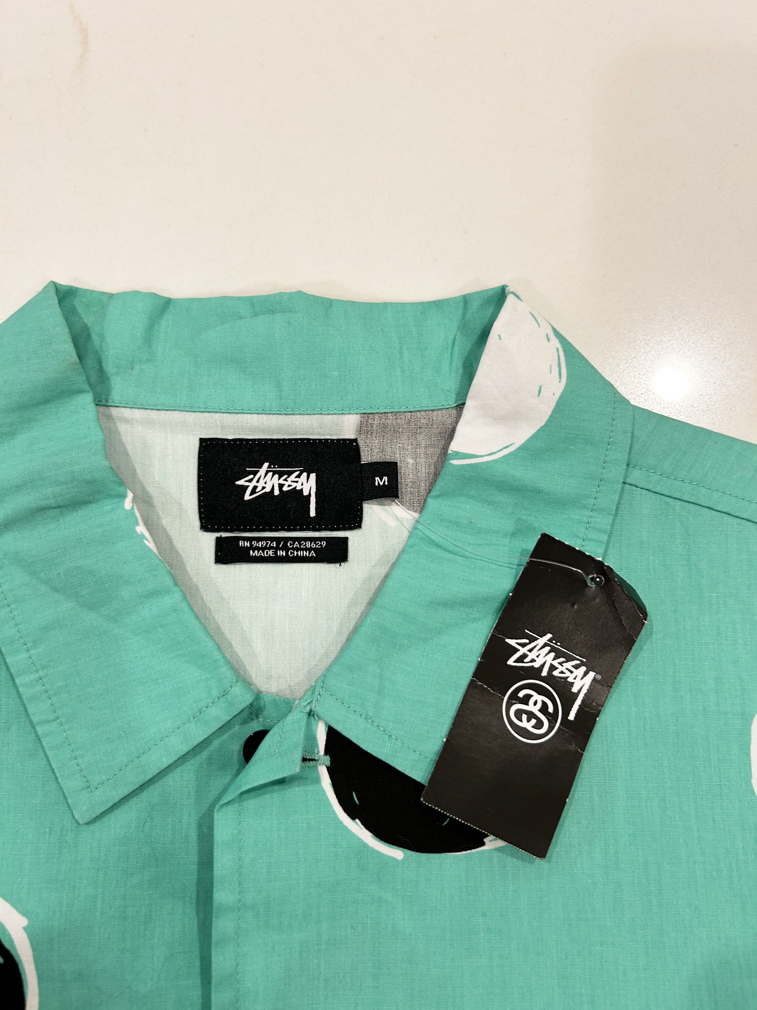 Stussy White Black Dot Shirt Size US M / EU 48-50 / 2 - 3 Thumbnail