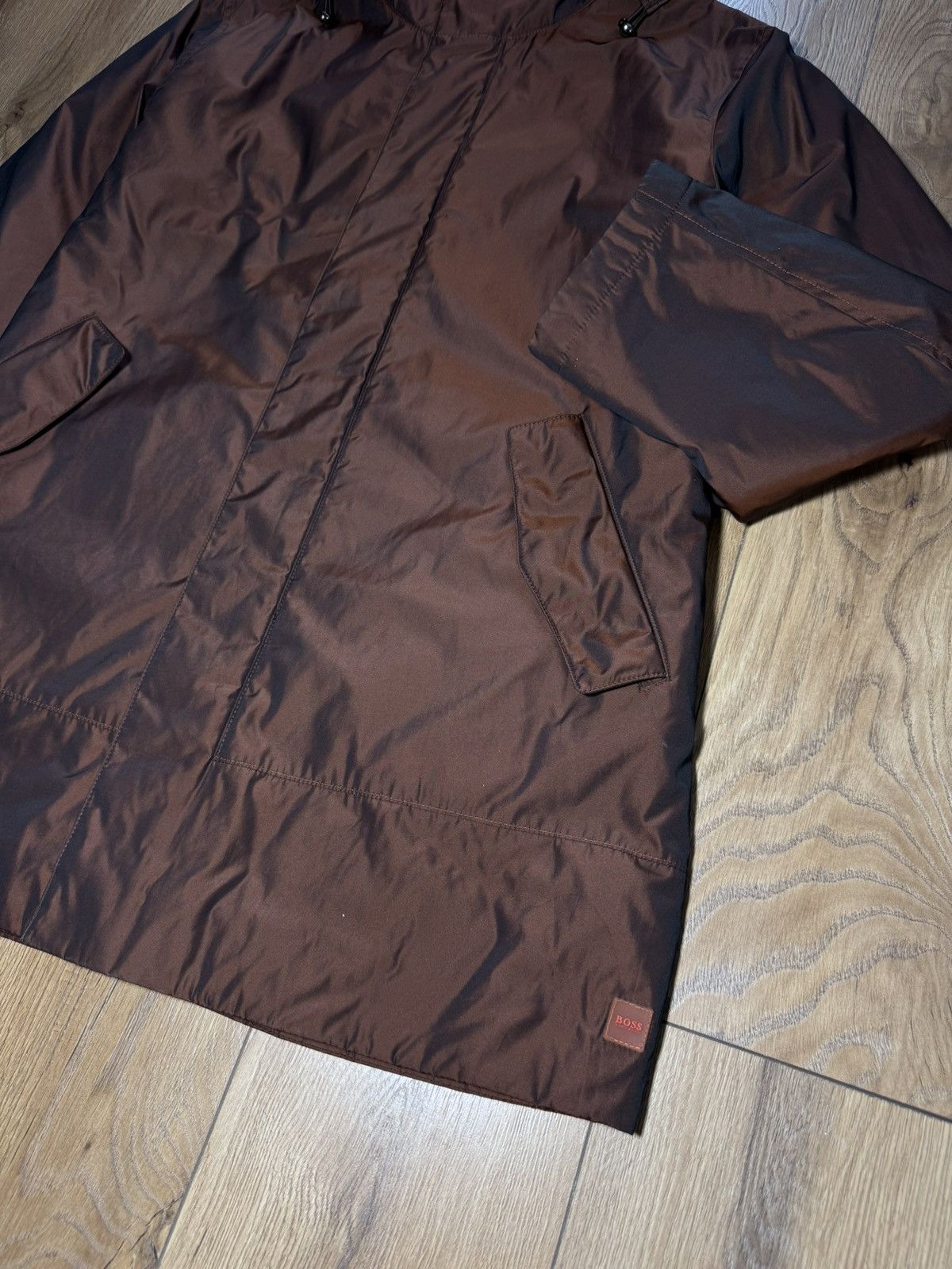 Hugo Boss Hugo Boss OBalt Brown Hooded Nylon Parka Coat Rare Luxury Size US XL / EU 56 / 4 - 10 Thumbnail