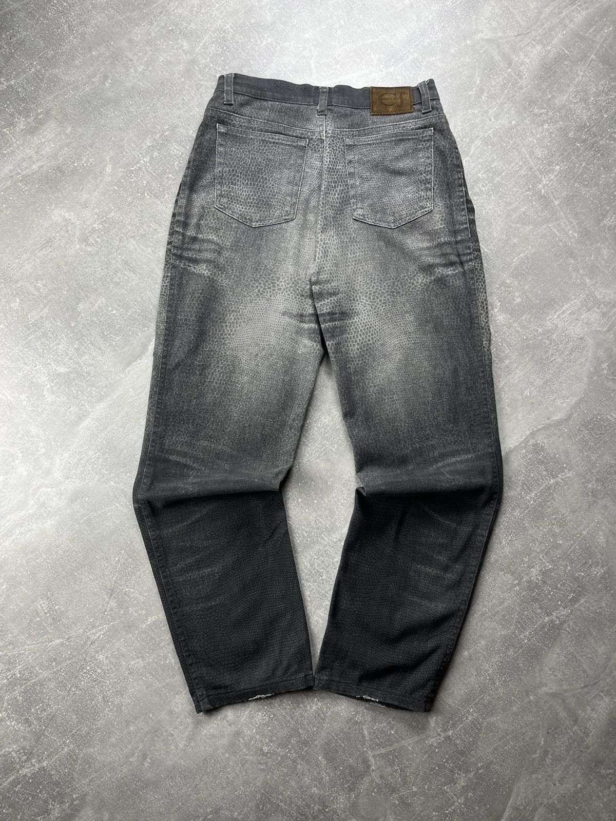 Roberto Cavalli Cavalli Jeans 2000s Snake Effect Gradient Denim Jeans Grey Size 31" - 2 Thumbnail