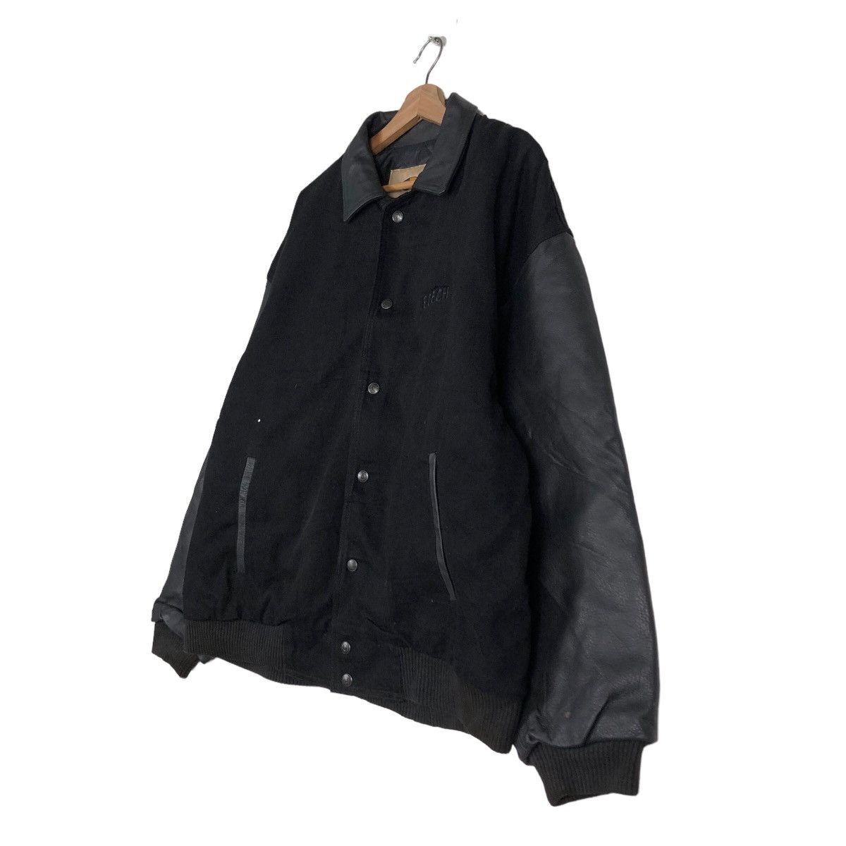 Japanese Brand 🔥Vintage Bomber Leather Jacket Fly Worker Bosch Big Logo Size US M / EU 48-50 / 2 - 2 Thumbnail