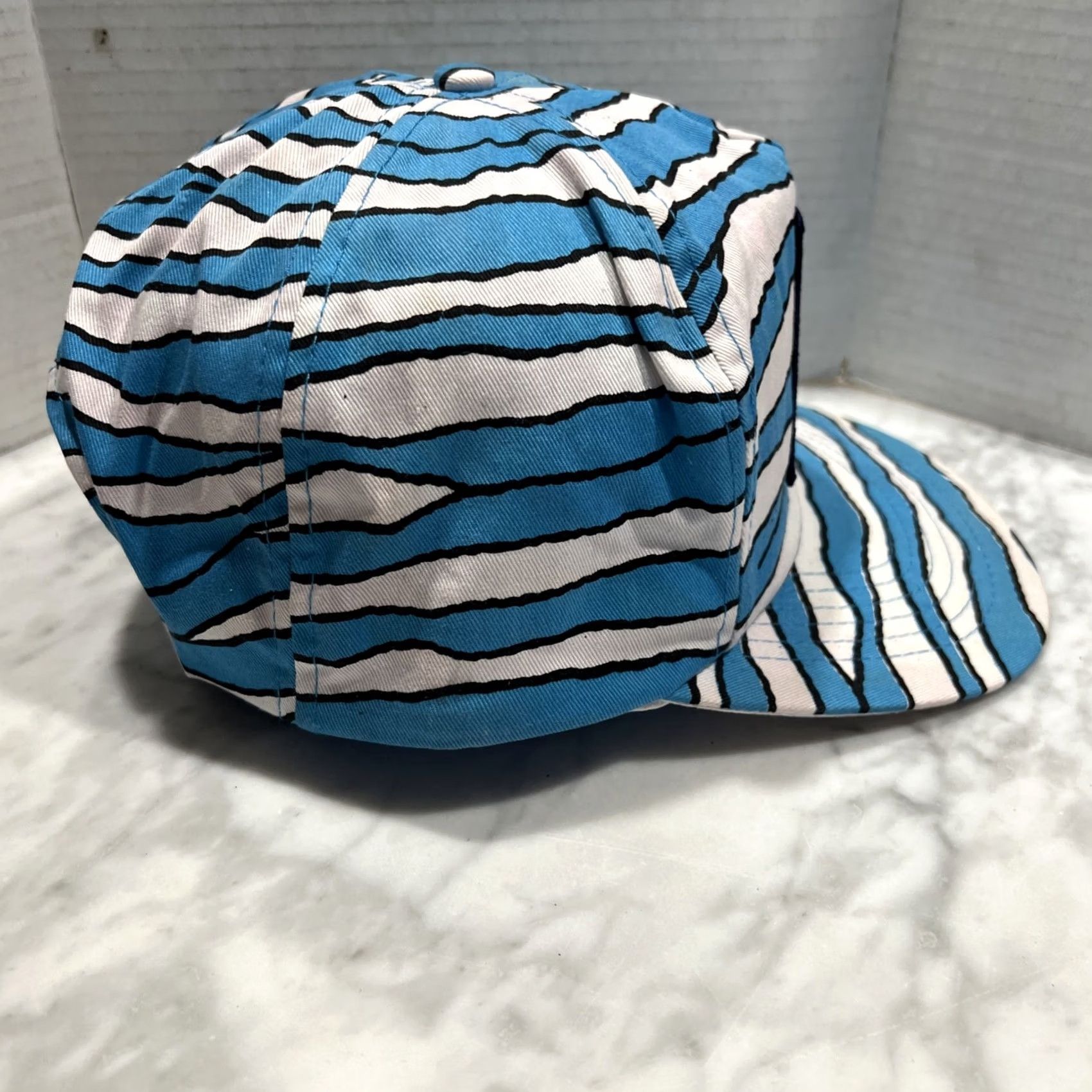 Vintage VINTAGE Big A Auto Parts Hat Cap SnapBack Zebra Stripes Trucker Patch Blue White 1990s Size ONE SIZE - 4 Thumbnail