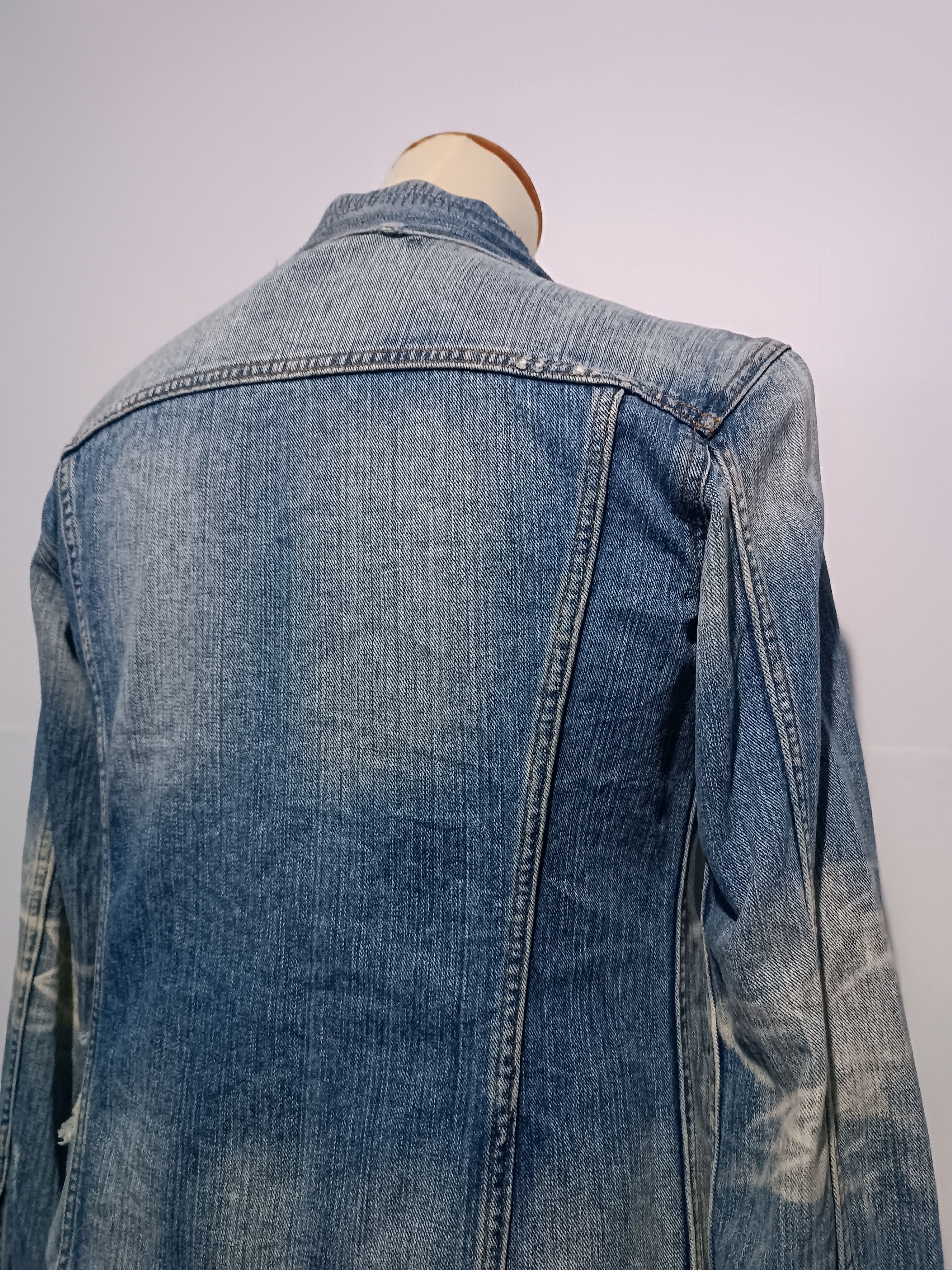 Japanese Brand Ripped Denim Jacket Slim Fit Size US M / EU 48-50 / 2 - 7 Thumbnail