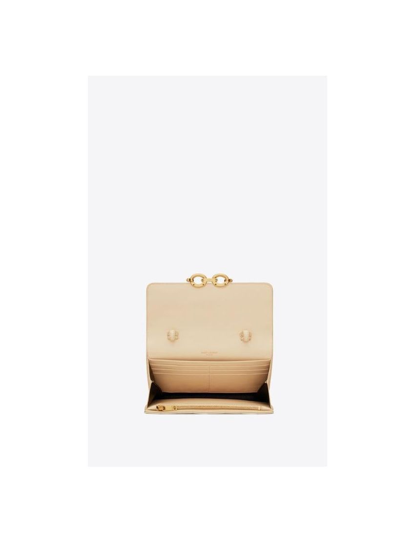 Saint Laurent Paris o1s1wg110924 Size: OS / Le Maillon Chain Wallet in Beige Size ONE SIZE - 4 Thumbnail