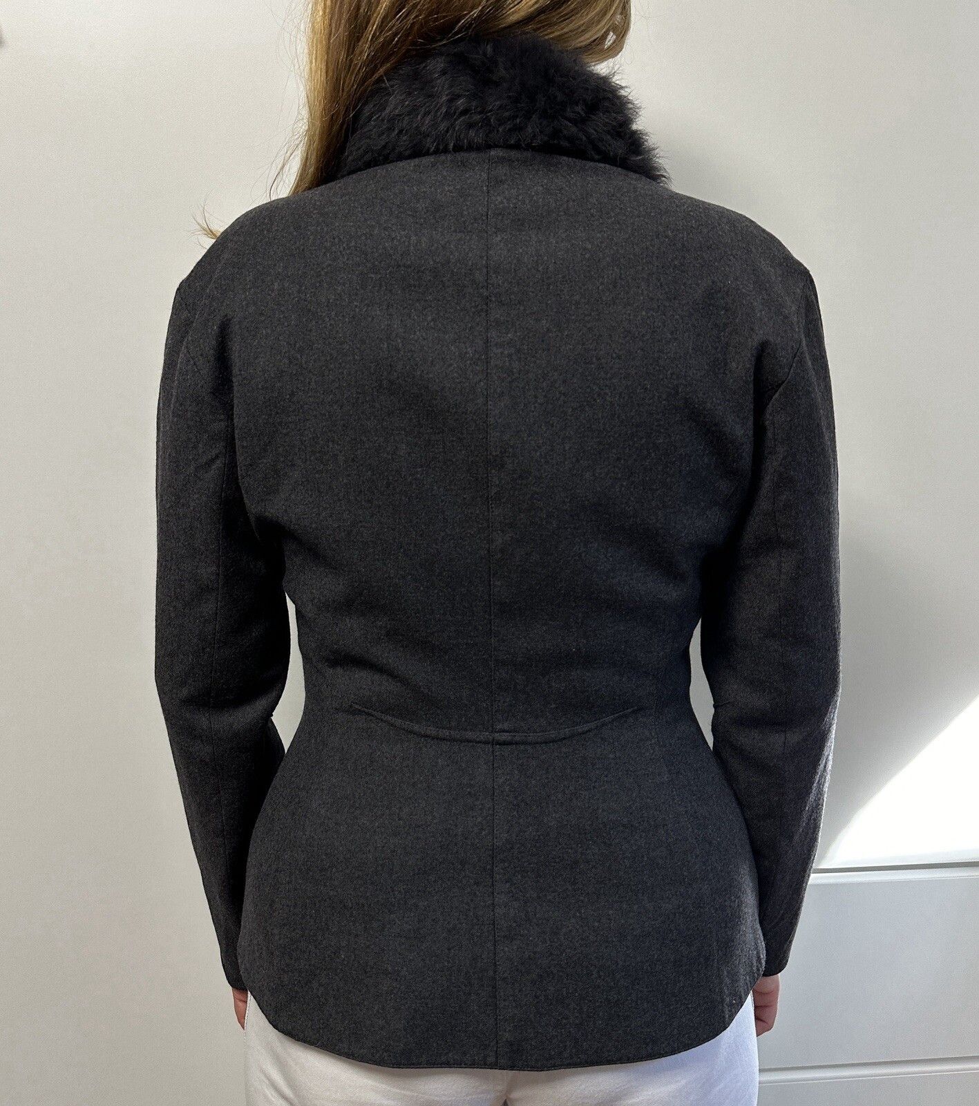 Thierry Mugler Vintage 90s Thierry Mugler Womens Fur Jacket wool cashmere Size L / US 10 / IT 46 - 10 Thumbnail