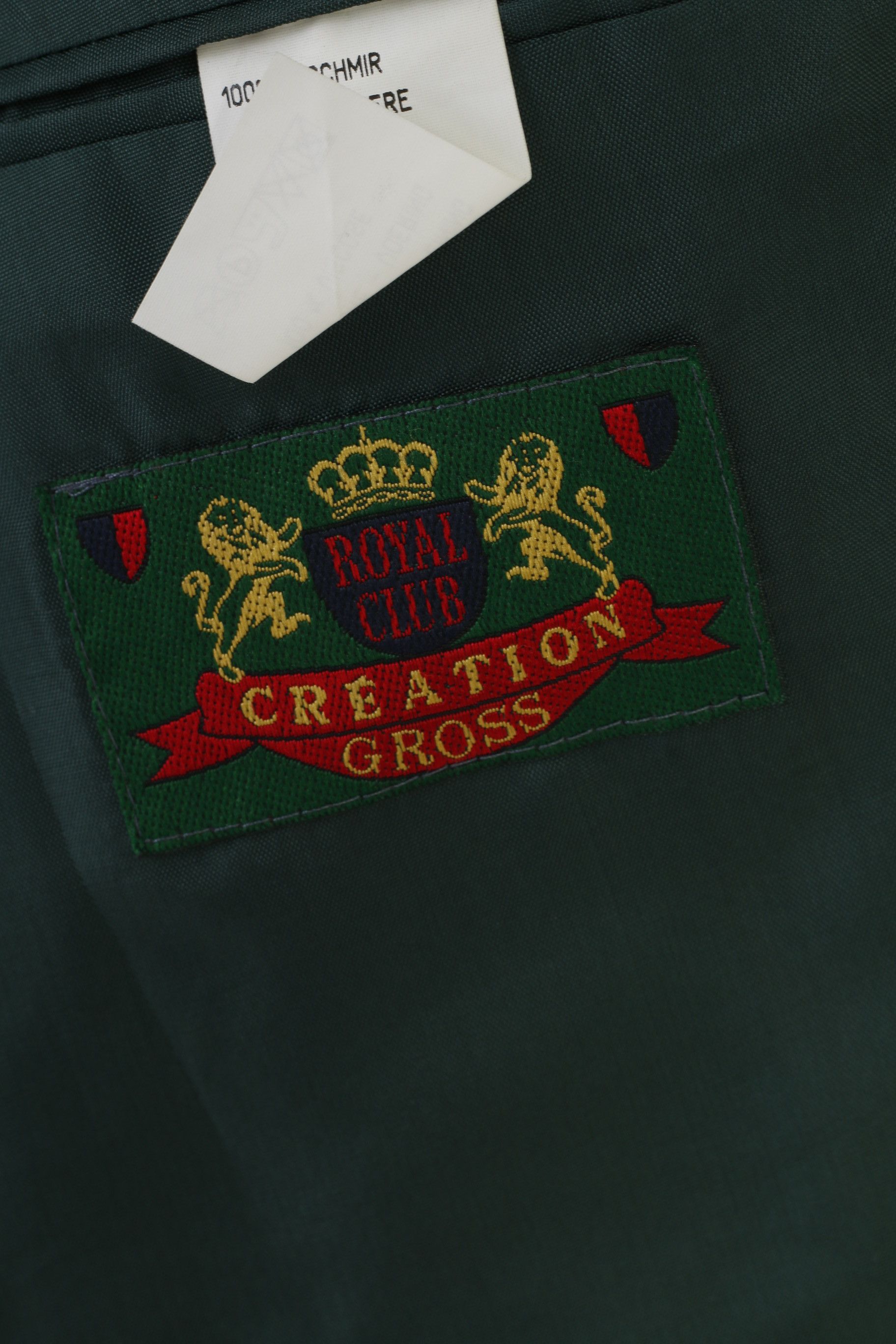 Vintage Creation Gross Men 42 Blazer Green 100% Cashmere 0508 Size 42R - 5 Thumbnail
