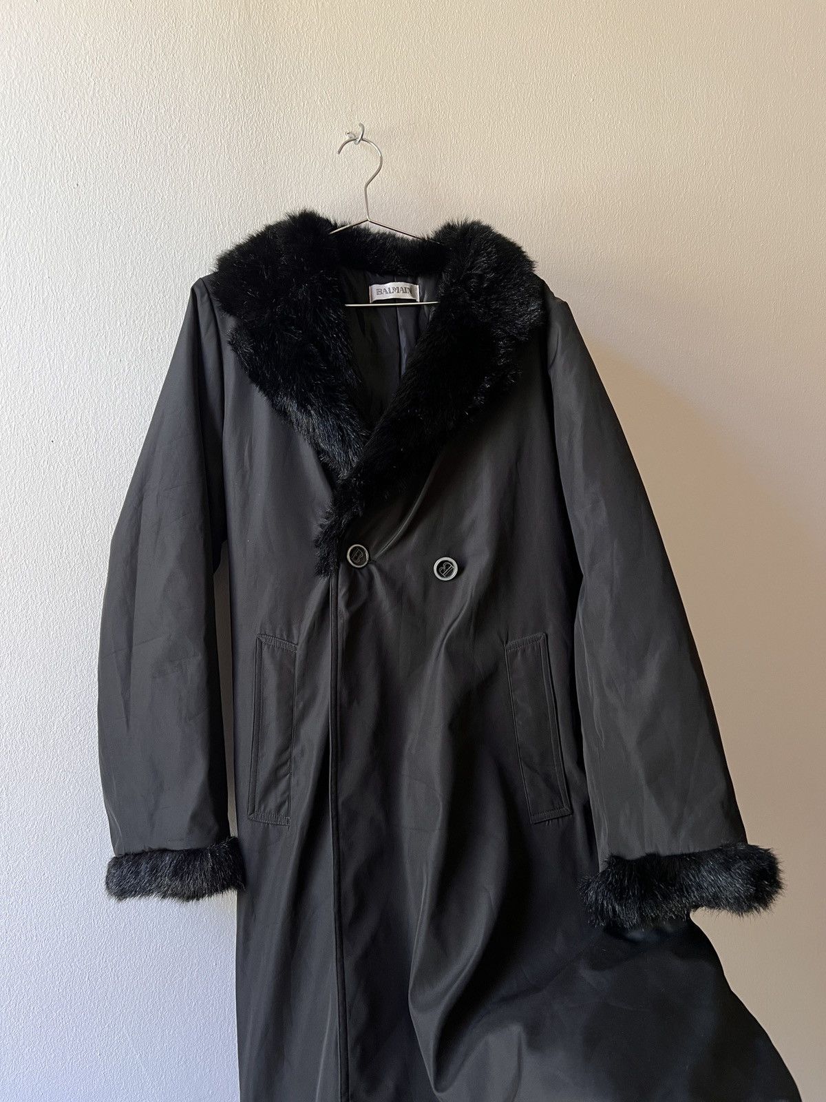 Balmain Vintage Balmain Black Fur Trench Coat Size S / US 4 / IT 40 - 7 Thumbnail