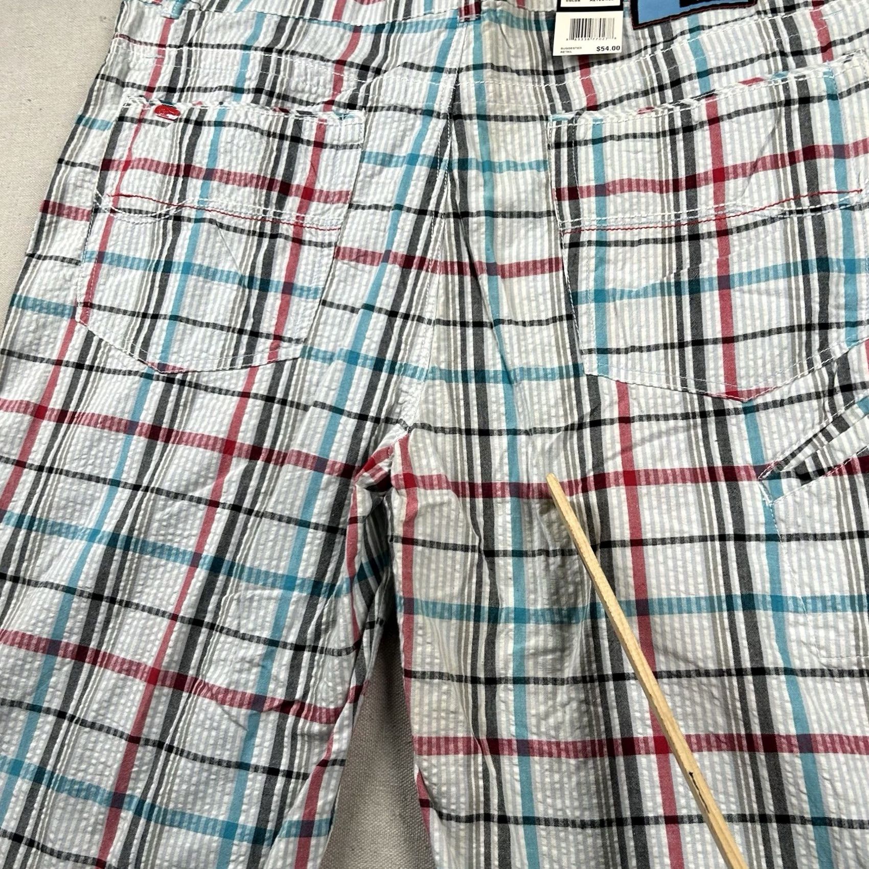 Pepe Jeans Pepe Jeans London Shorts Mens 44 Plaid Seersucker Bermuda Hip Hop Relaxed Baggy Multicolor Cotton Canvas 5-Pocket Inseam 14in Button Front 44 Mens Size US 44 / EU 60 - 3 Thumbnail