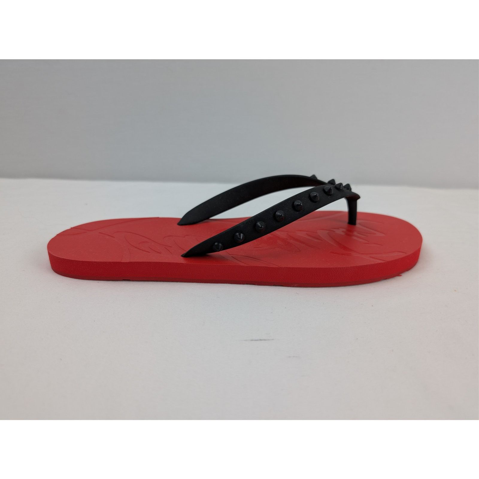 Christian Louboutin o1rshd1 Loubi Flip Donna Flat Slipper in Black/Loubi Size US 12 / IT 42 - 4 Thumbnail