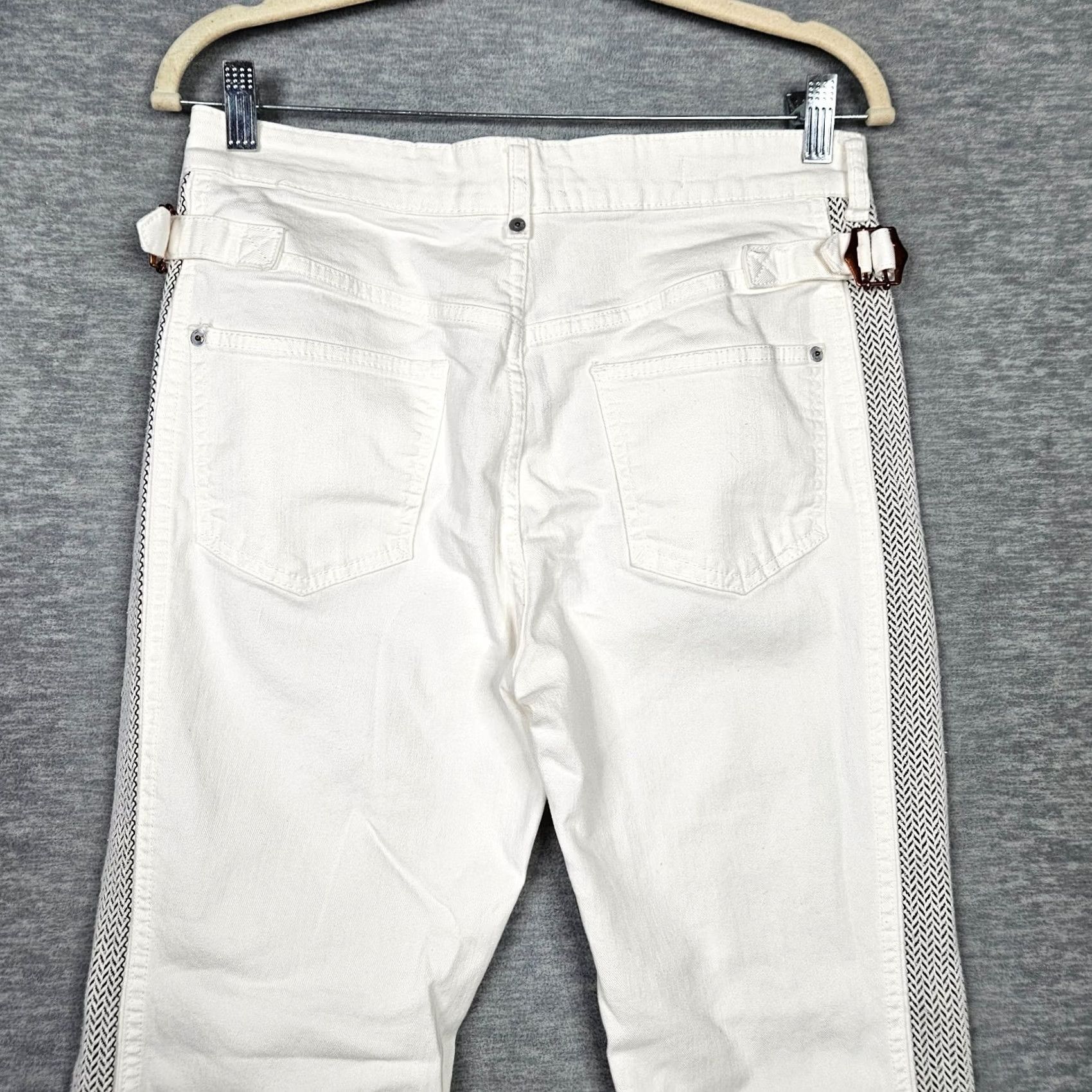 Anthropologie Anthropologie Pilcro and the Letterpress High-rise White Side Striped Slim Denim Jeans 28 Size Size 28" / US 6 / IT 42 - 3 Thumbnail