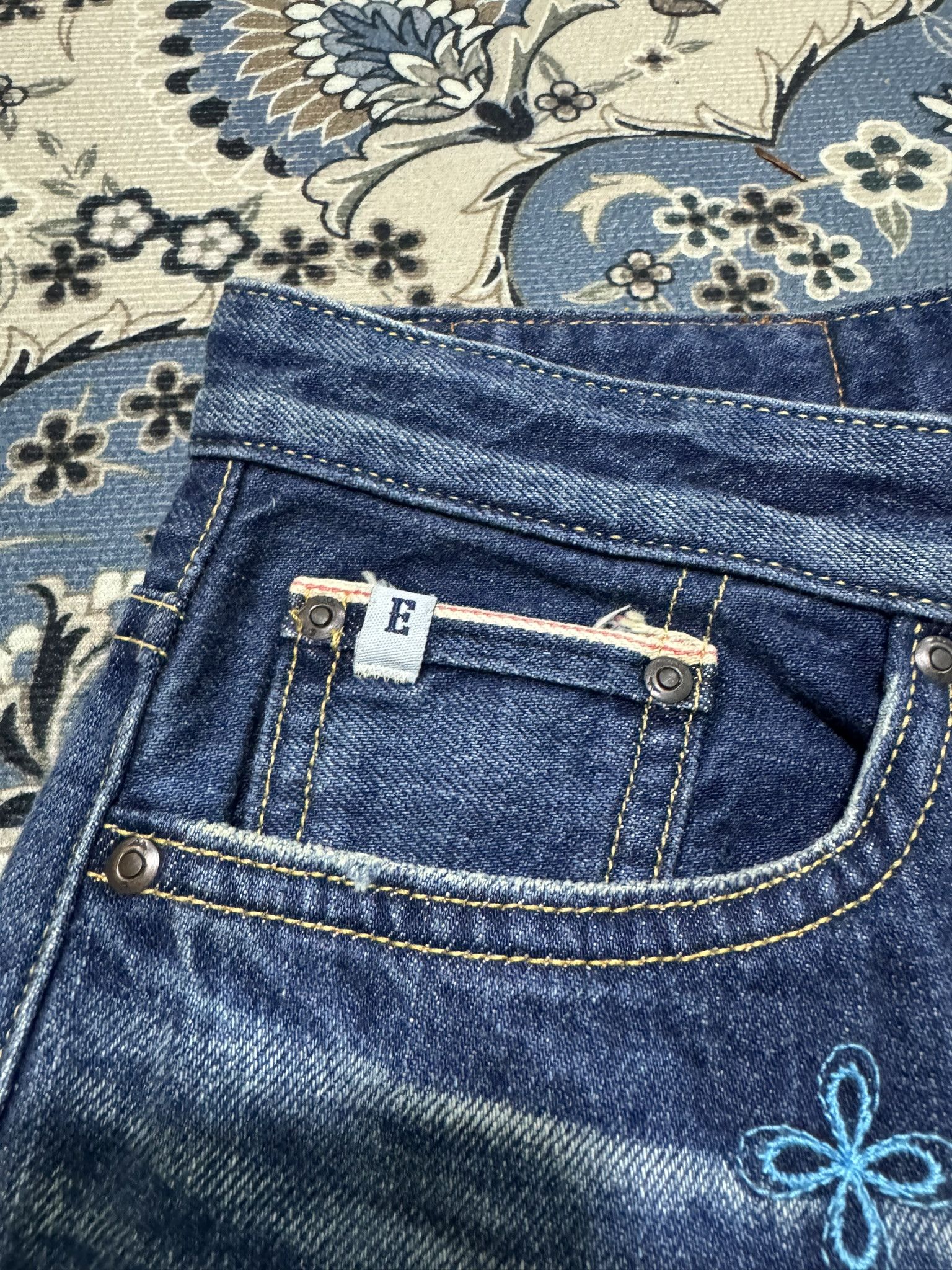 Beauty Beast × Edwin × Japanese Brand Japanese Brand Edwin Embroider Denim Tear Selvadge Jeans Size US 30 / EU 46 - 5 Thumbnail